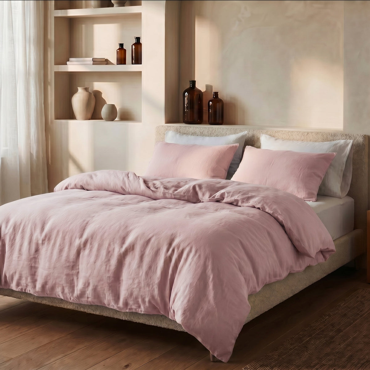 Dekbedovertrek Stone Washed - 100% Gewassen Katoen - Pink - Dreamhouse - Dromen & Wonen