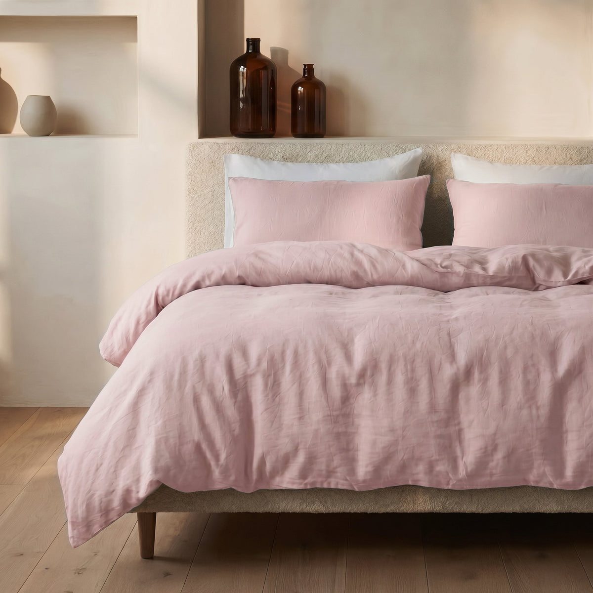 Dekbedovertrek Stone Washed - 100% Gewassen Katoen - Pink - Dreamhouse - Dromen & Wonen