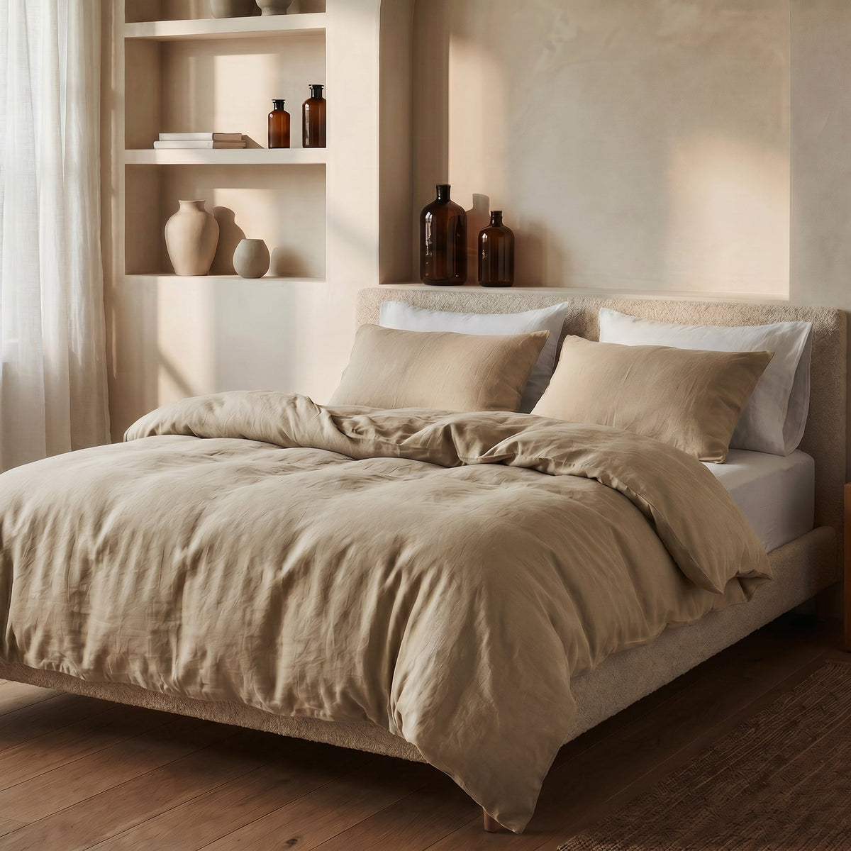 Dekbedovertrek Stone Washed - 100% Gewassen Katoen - Sand - Dreamhouse - Dromen & Wonen