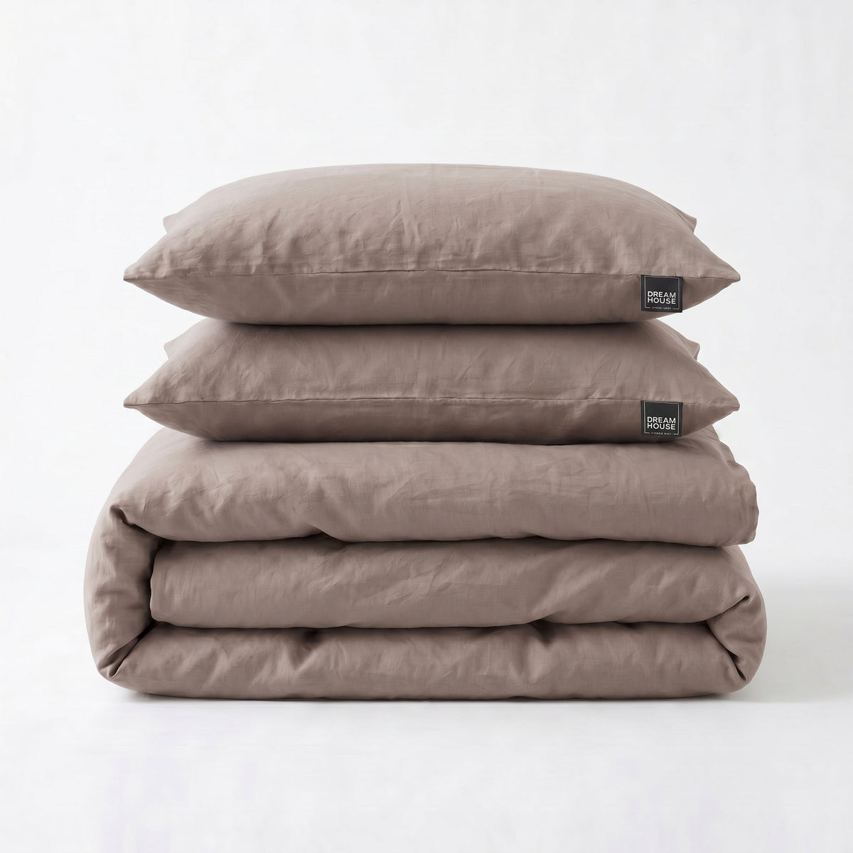 Dekbedovertrek Stone Washed - 100% Gewassen Katoen - Taupe - Dreamhouse - Dromen & Wonen