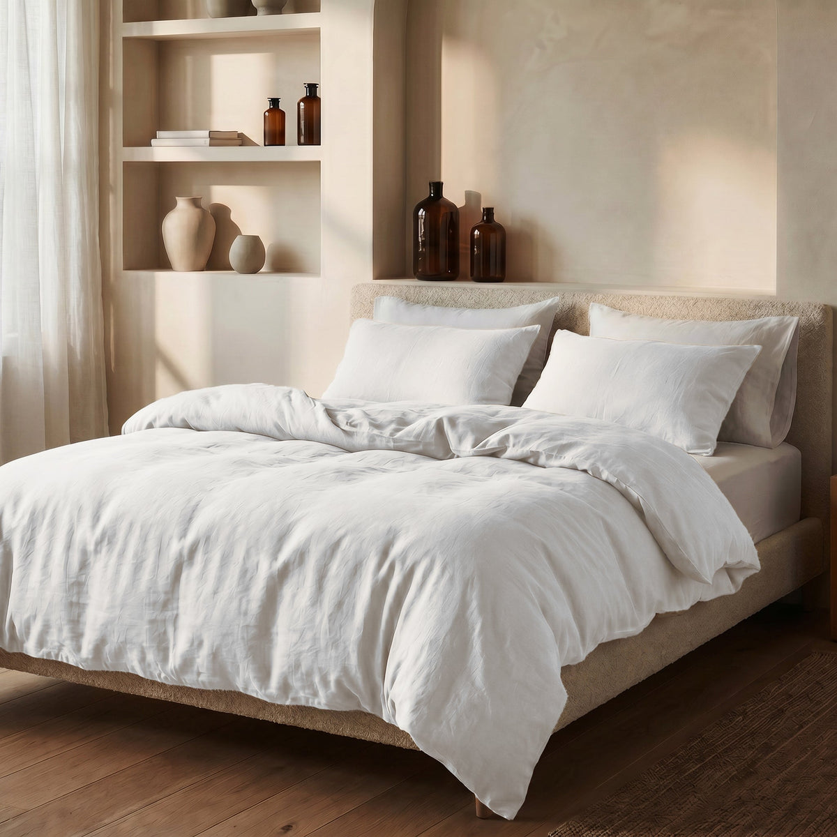 Dekbedovertrek Stone Washed - 100% Gewassen Katoen - White - Dreamhouse - Dromen & Wonen