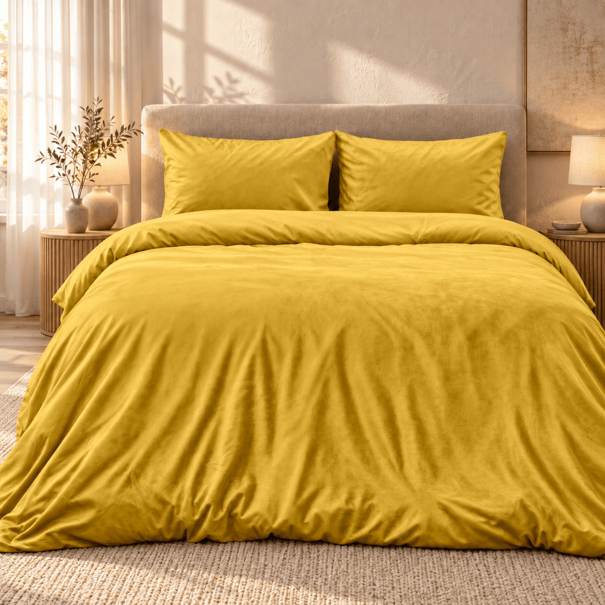 Dekbedovertrek Velvet – Luxe Fluweelzacht – Goud – Sleeptime - Dromen & Wonen