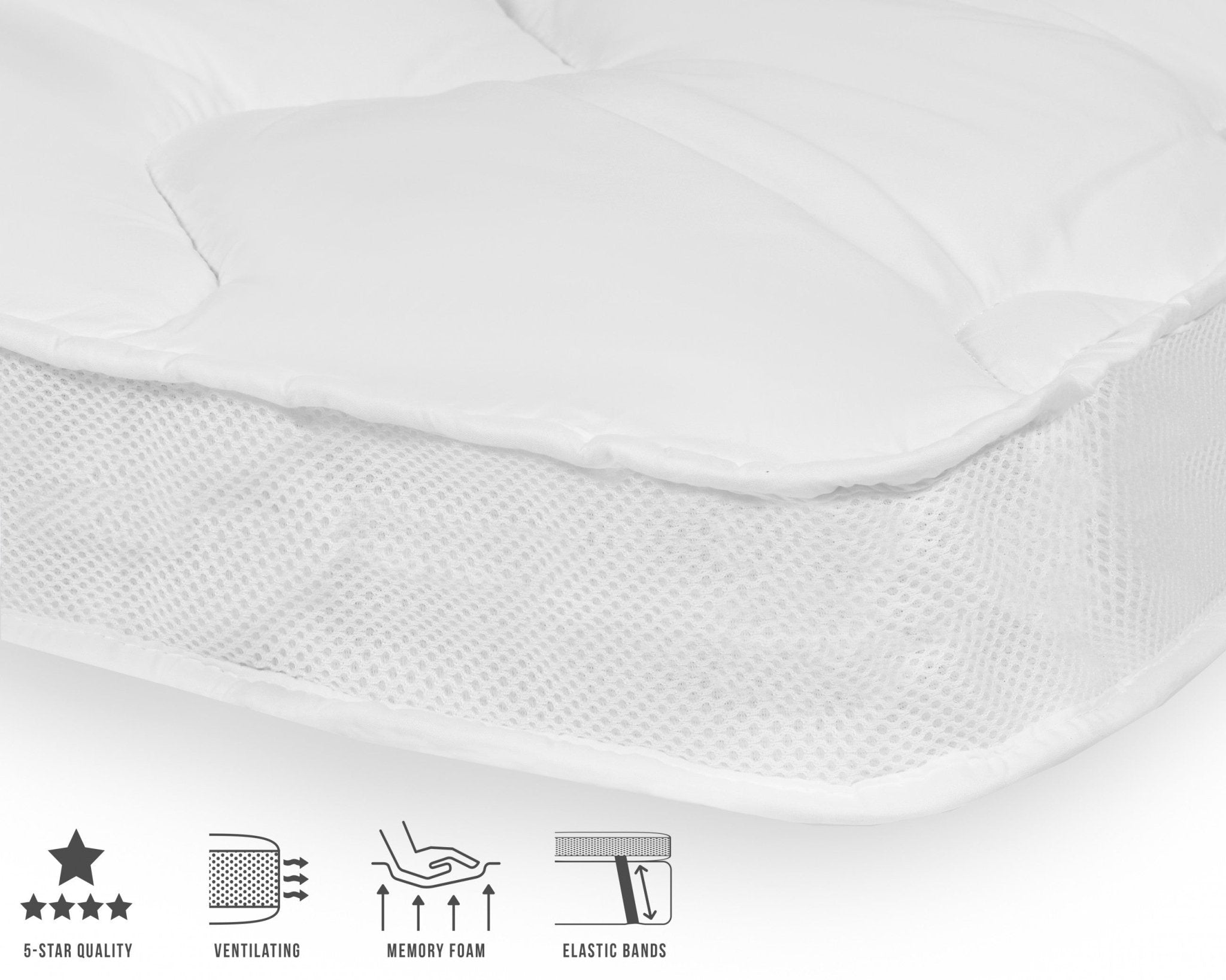 Dreamhouse 3D AIR Topper Traagschuim Oplegmatras Wit - Dromen & Wonen