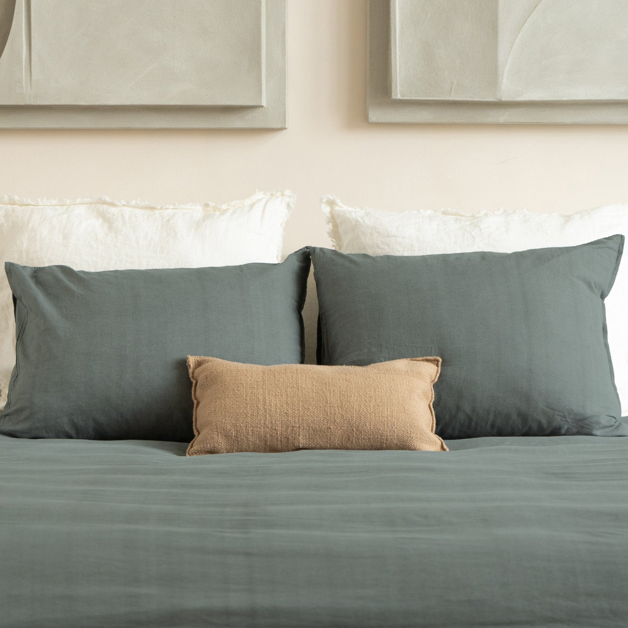 Dreamhouse Denim Stone Washed Groen Dekbedovertrek - Dromen & Wonen