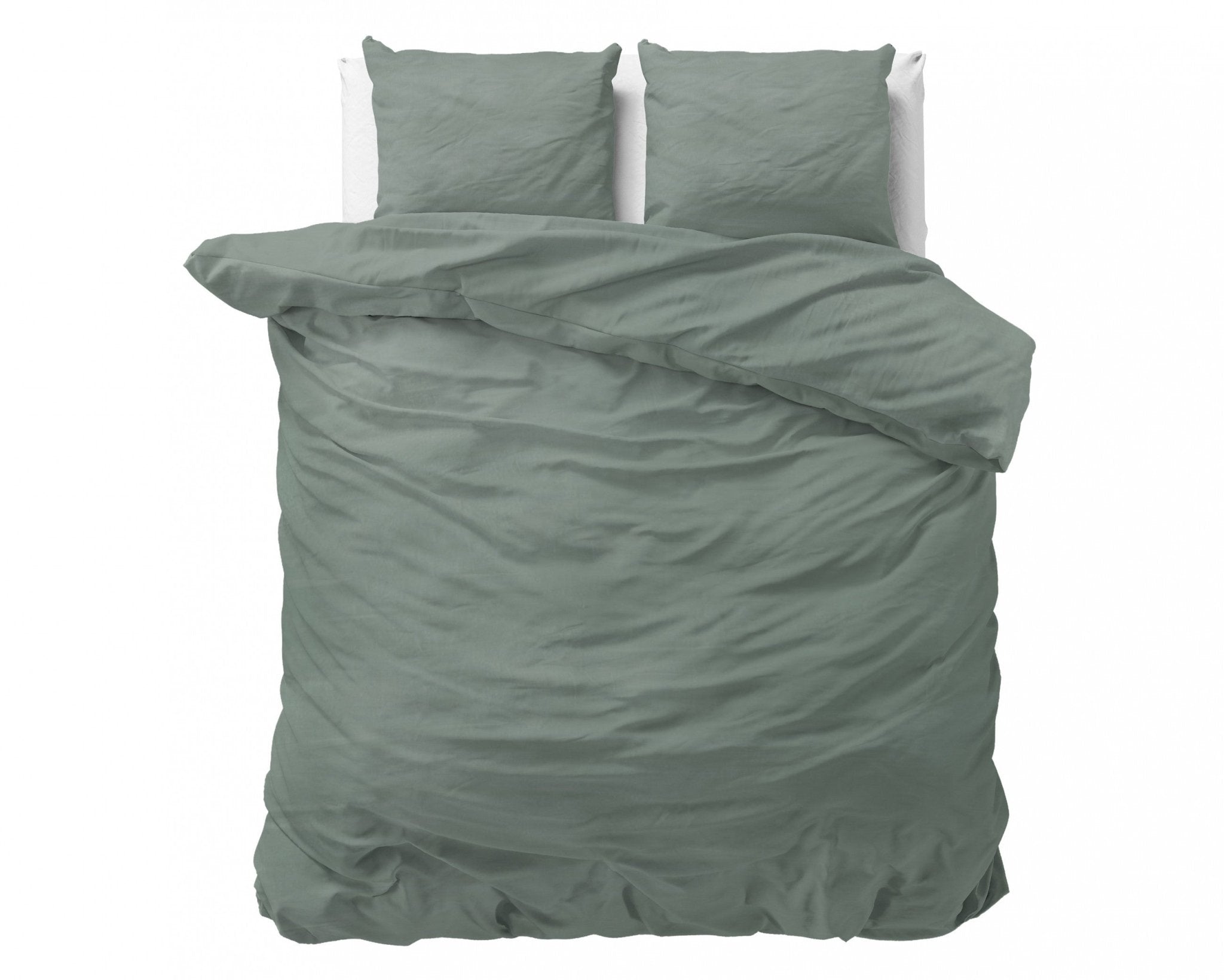 Dreamhouse Stone Washed Groen Dekbedovertrek - Dromen & Wonen