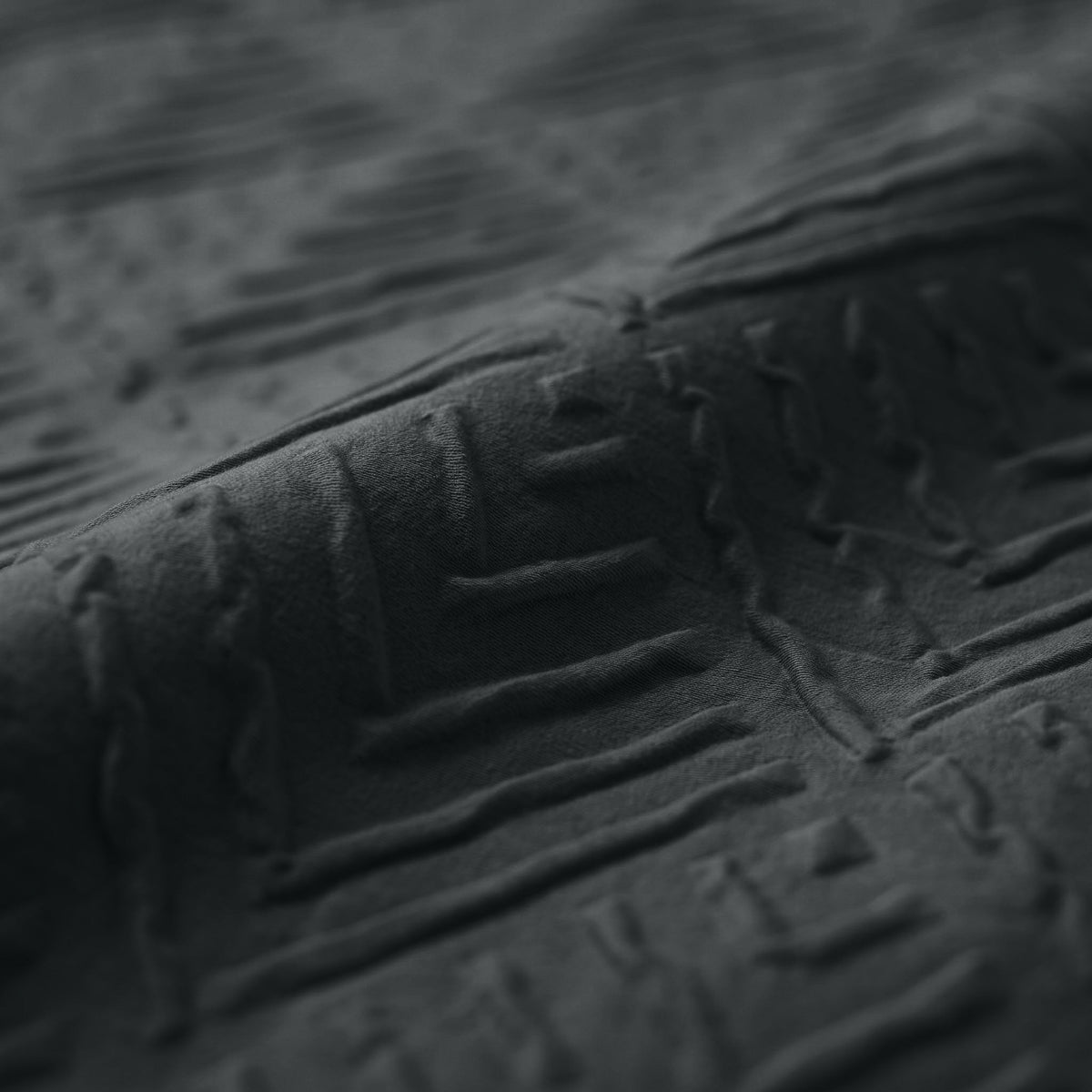 Embossed Dekbedovertrek Antraciet – Modern Geo 3D Reliëf – Zacht Microvezel met Kussenslopen – Sleeptime - Dromen & Wonen