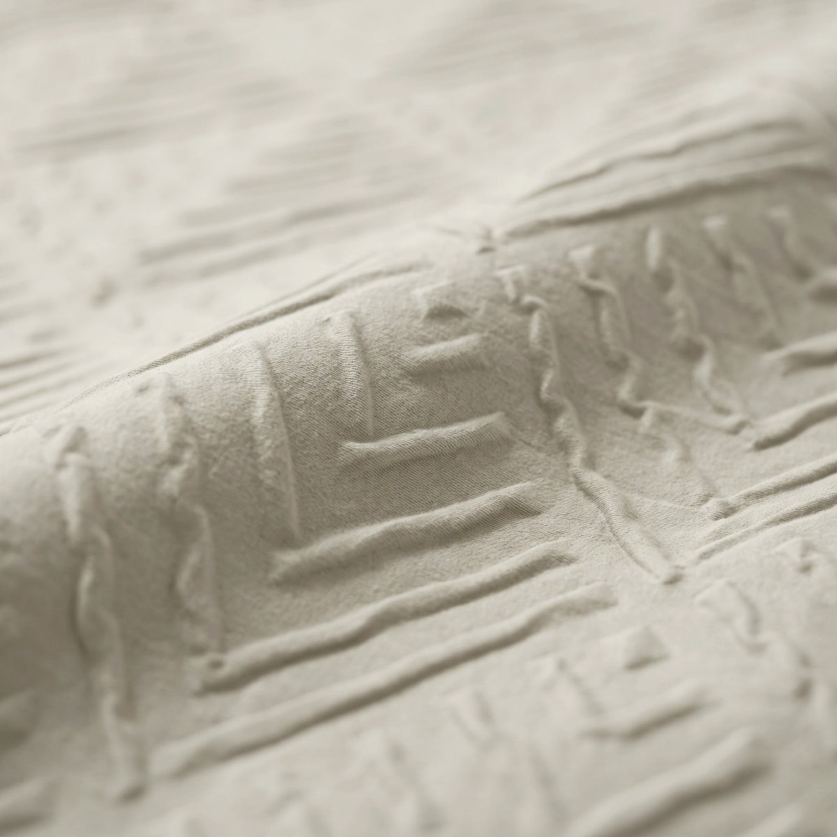 Embossed Dekbedovertrek Creme – Modern Geo 3D Reliëf – Zacht Microvezel met Kussenslopen – Sleeptime - Dromen & Wonen