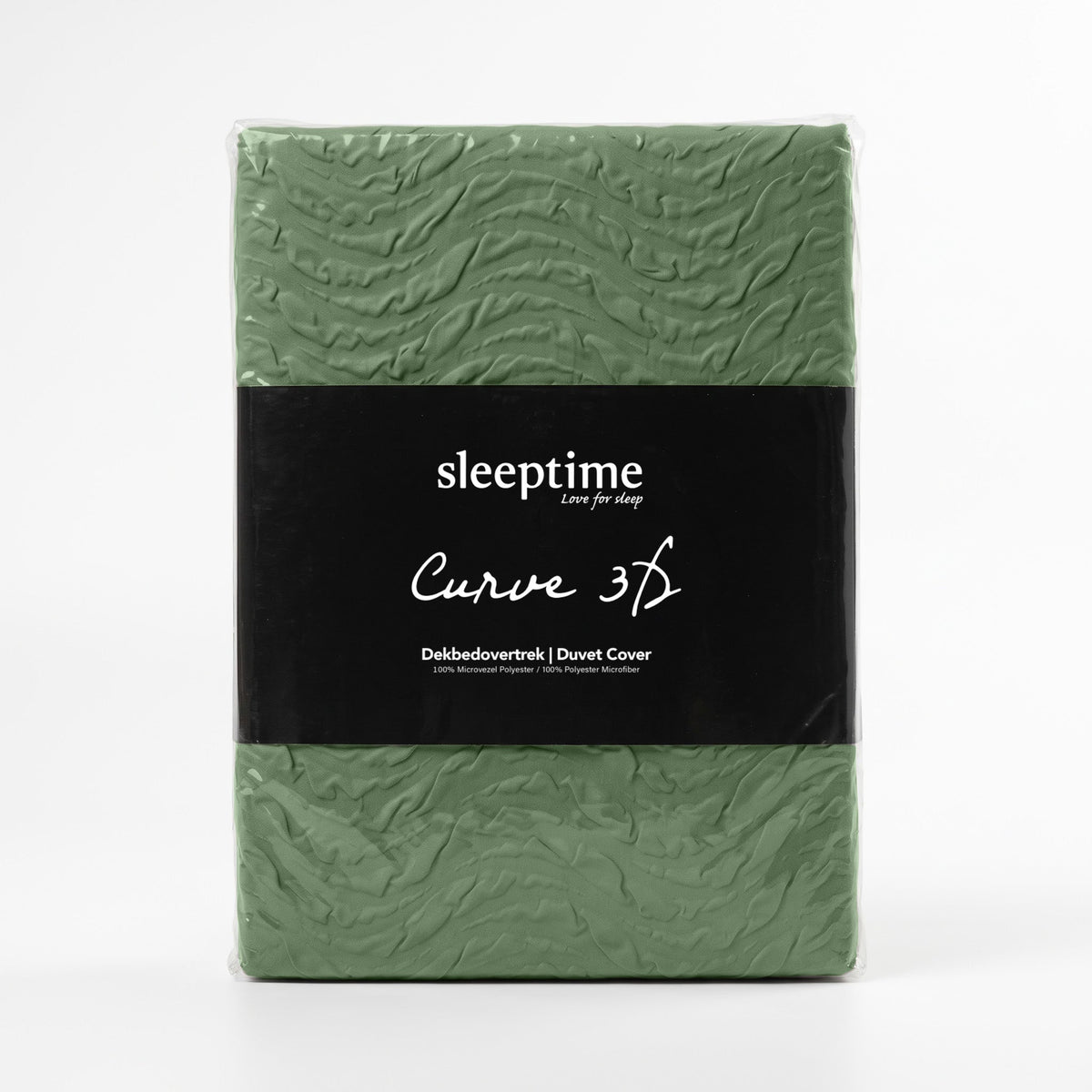 Embossed Dekbedovertrek Groen – Curve 3D Reliëf – Zacht Microvezel met Kussenslopen – Sleeptime - Dromen & Wonen