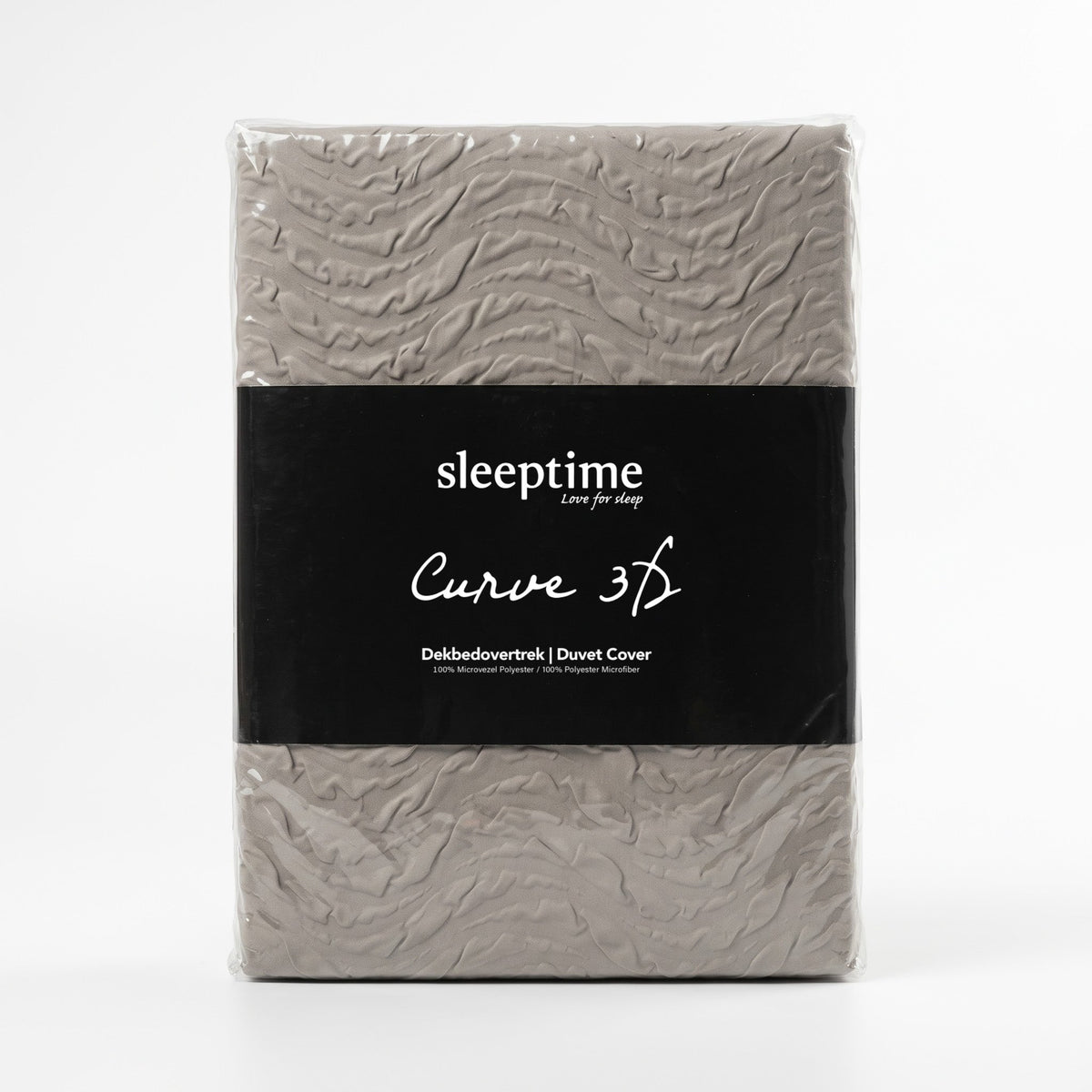 Embossed Dekbedovertrek Taupe/Grijs – Curve 3D Reliëf – Zacht Microvezel met Kussenslopen – Sleeptime - Dromen & Wonen