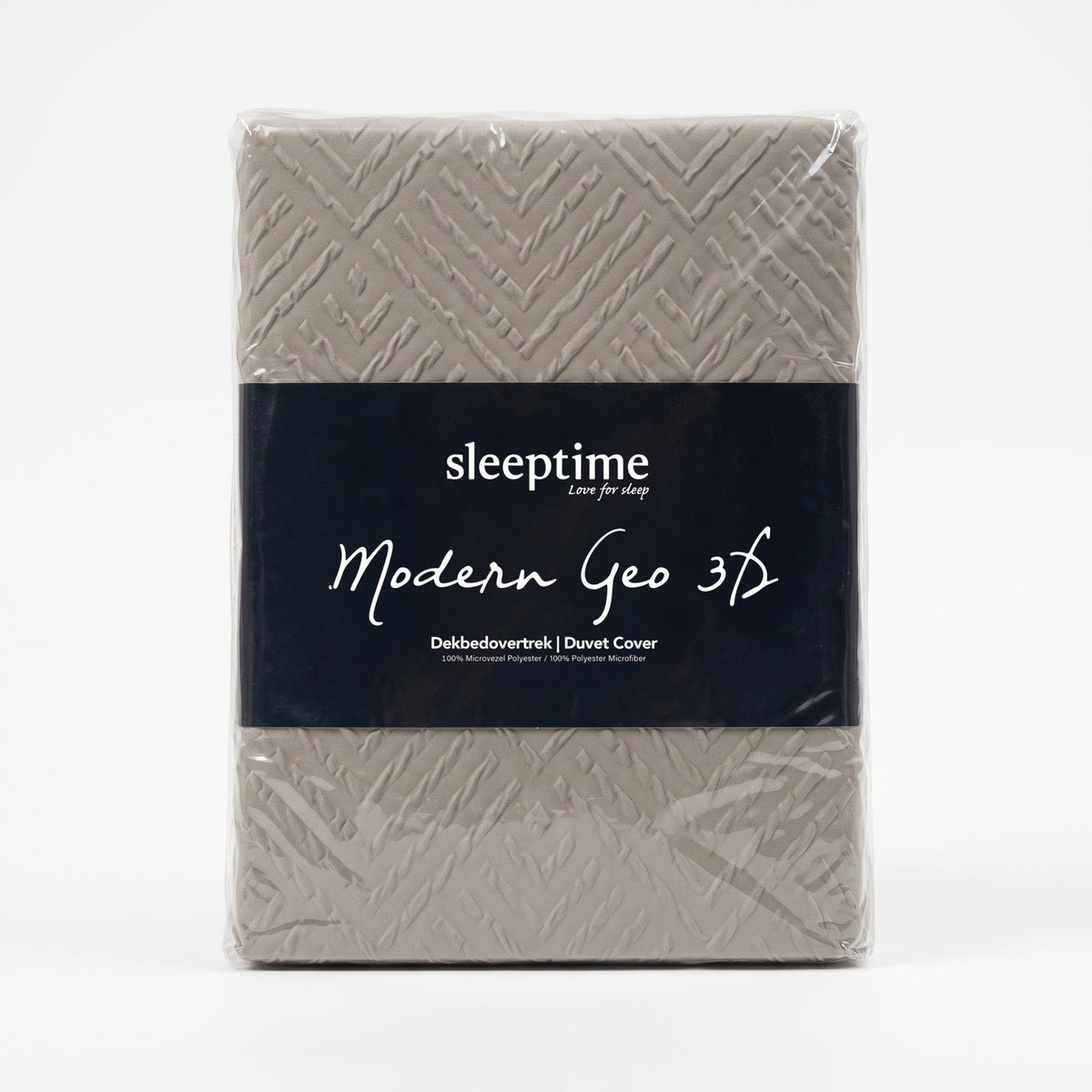 Embossed Dekbedovertrek Taupe/Grijs – Modern Geo 3D Reliëf – Zacht Microvezel met Kussenslopen – Sleeptime - Dromen & Wonen