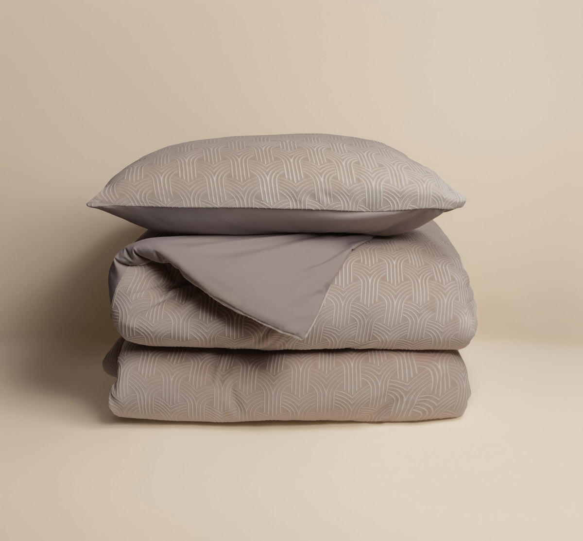 Flanel Dekbedovertrek Taupe – Art – Warm & Zacht met Kussenslopen – Sleeptime - Dromen & Wonen