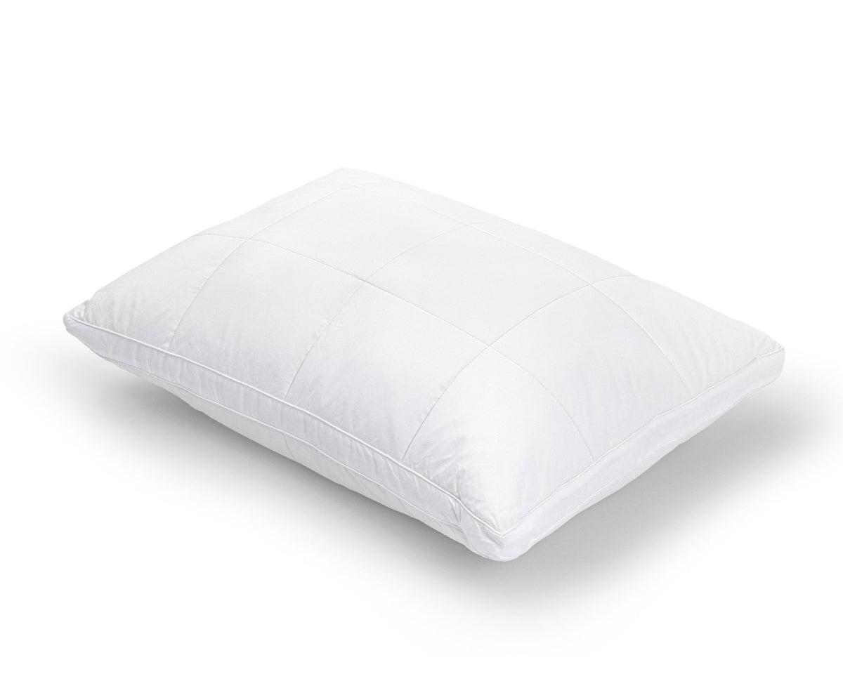 Ganzenveren Hoofdkussen 50x70 cm – 3-Kamer met Microgel – Perkal Katoen – Dreamhouse - Dromen & Wonen