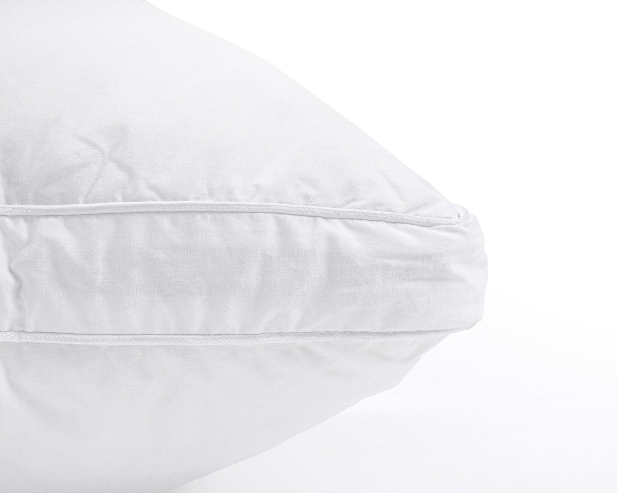Ganzenveren Hoofdkussen 50x70 cm – 3-Kamer met Microgel – Perkal Katoen – Dreamhouse - Dromen & Wonen
