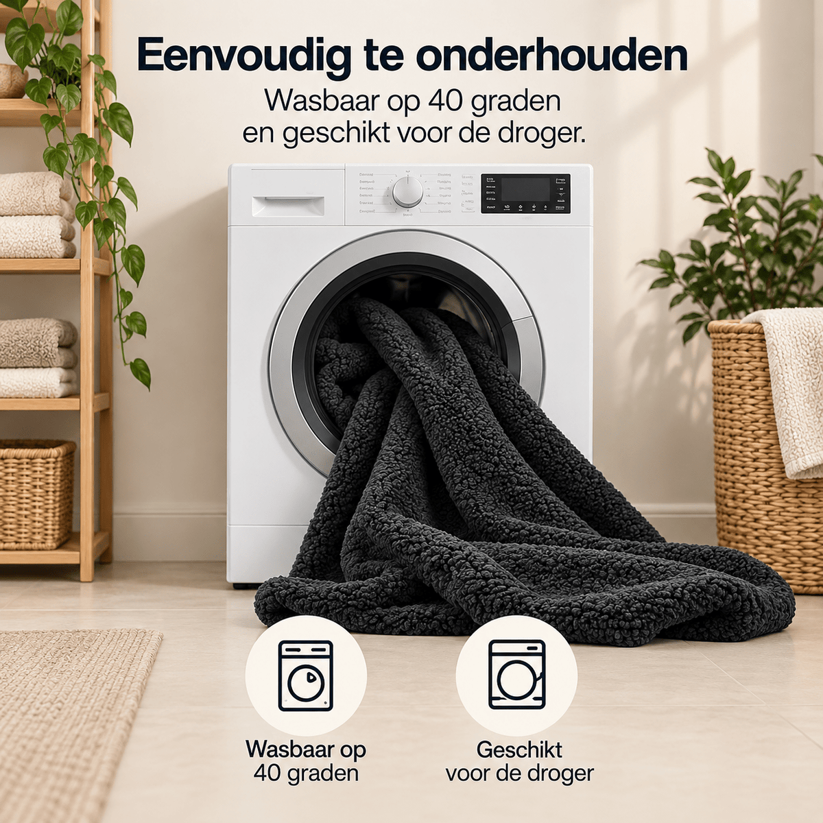 Hoeslaken Teddy – Extra Warm & Superzacht – Antraciet – Sleeptime - Dromen & Wonen