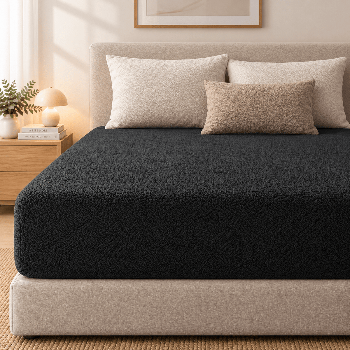 Hoeslaken Teddy – Extra Warm & Superzacht – Antraciet – Sleeptime - Dromen & Wonen