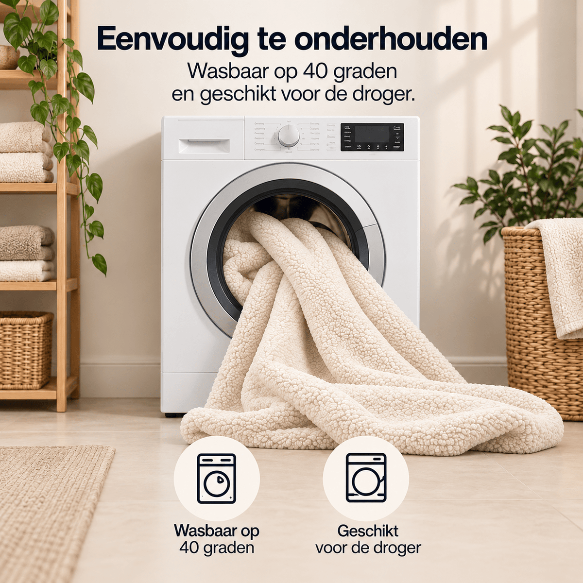 Hoeslaken Teddy – Extra Warm & Superzacht – Creme – Sleeptime - Dromen & Wonen