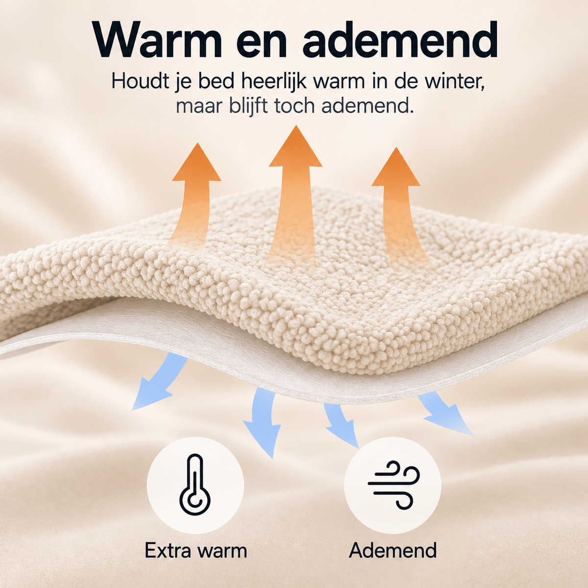 Hoeslaken Teddy – Extra Warm & Superzacht – Creme – Sleeptime - Dromen & Wonen