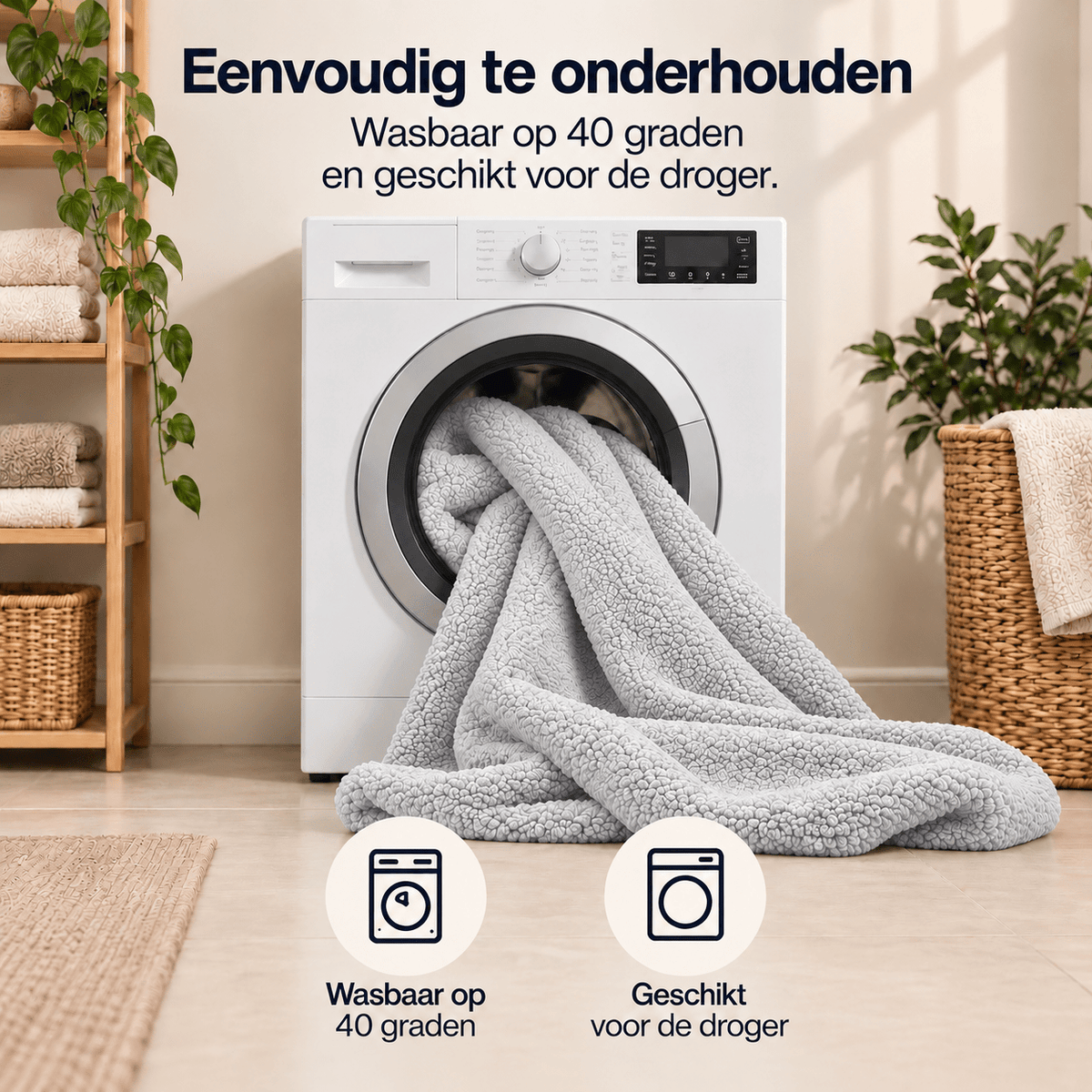 Hoeslaken Teddy – Extra Warm & Superzacht – Grijs – Sleeptime - Dromen & Wonen