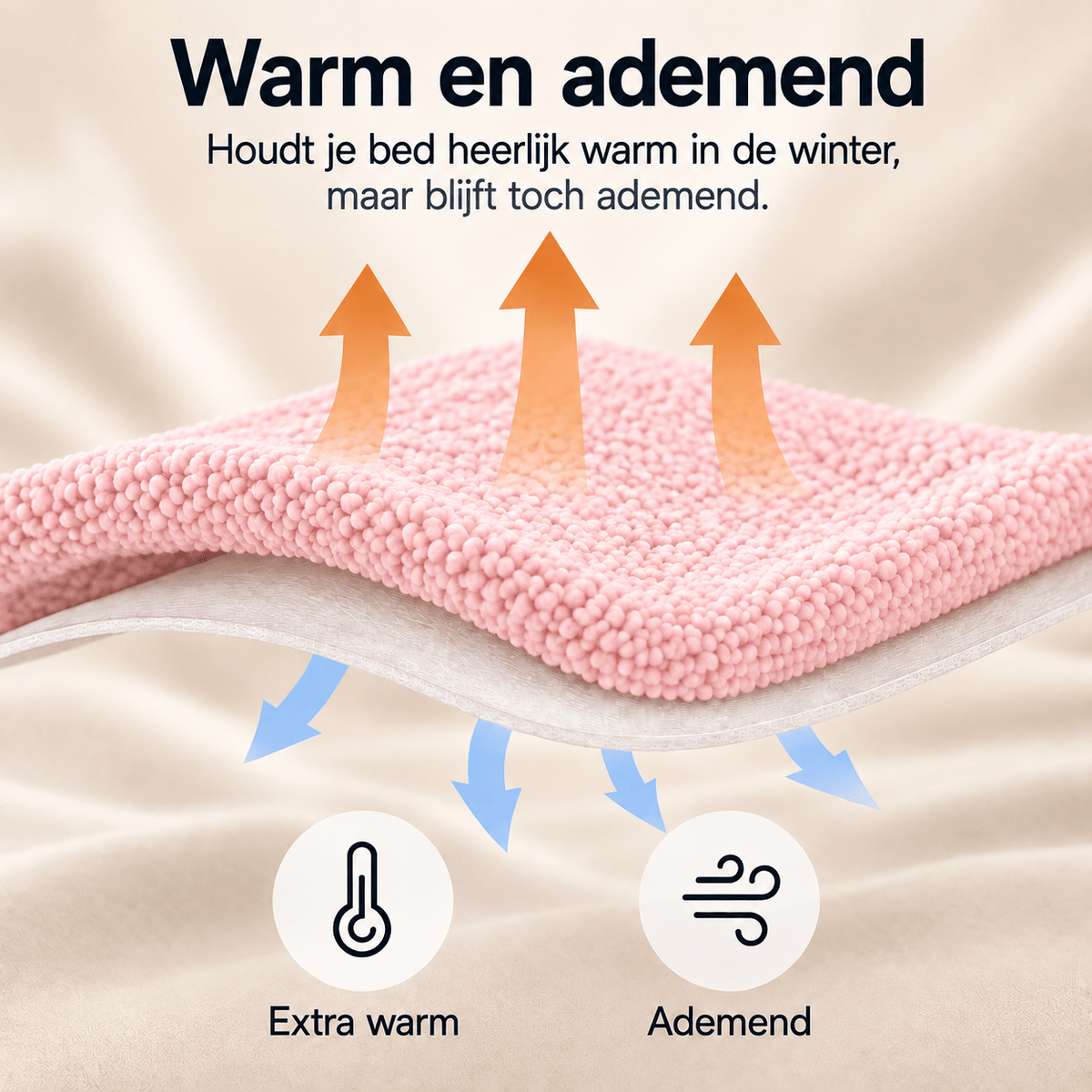 Hoeslaken Teddy – Extra Warm & Superzacht – Roze – Sleeptime - Dromen & Wonen