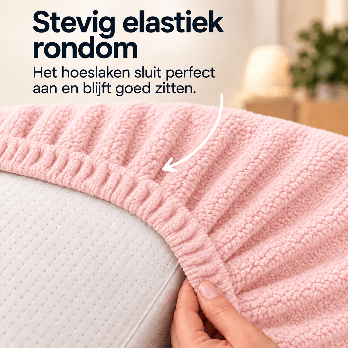 Hoeslaken Teddy – Extra Warm & Superzacht – Roze – Sleeptime - Dromen & Wonen