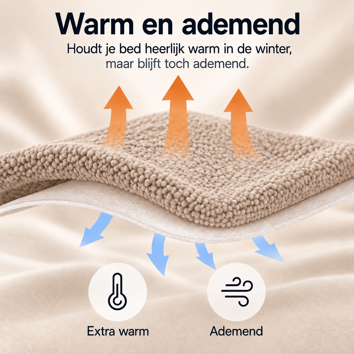 Hoeslaken Teddy – Extra Warm & Superzacht – Taupe – Sleeptime - Dromen & Wonen