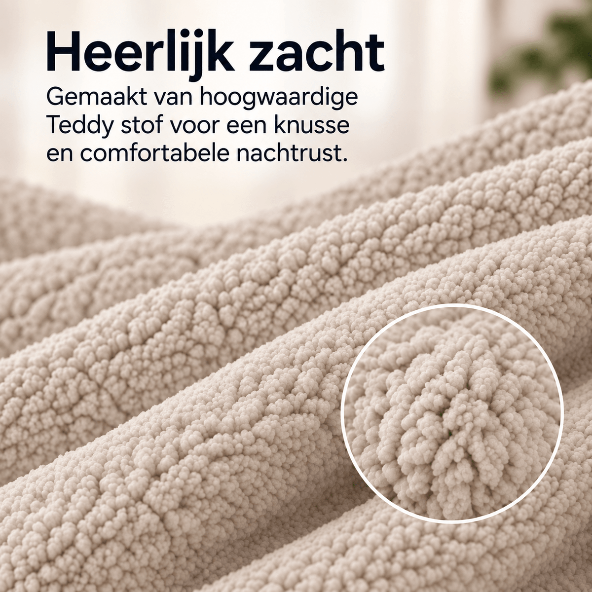 Hoeslaken Teddy – Extra Warm & Superzacht – Taupe – Sleeptime - Dromen & Wonen