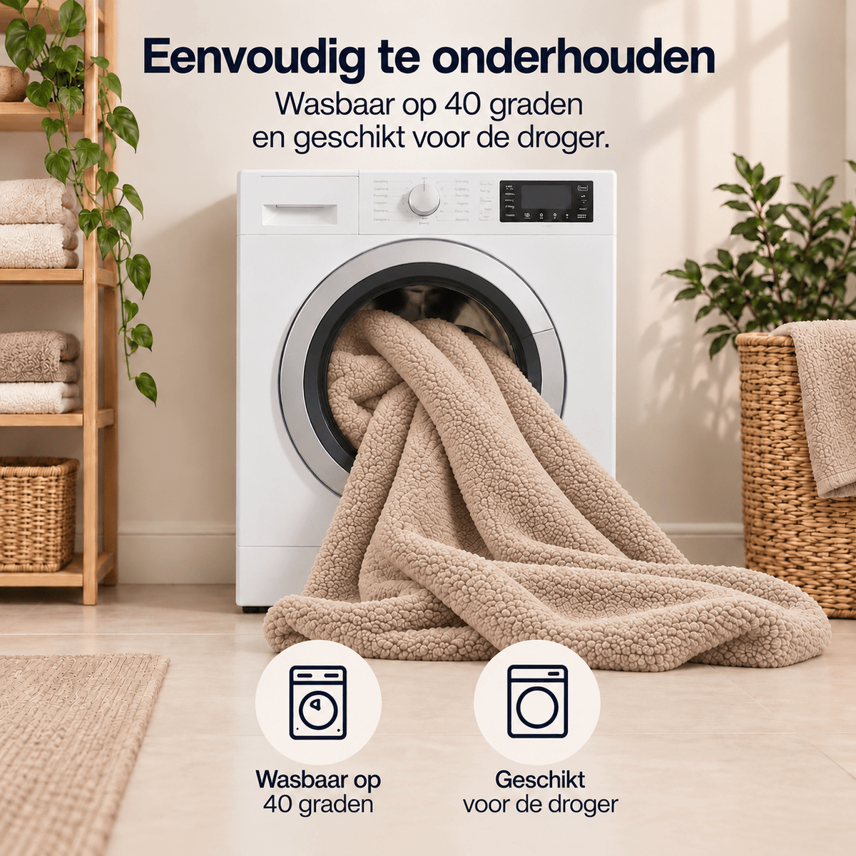 Hoeslaken Teddy – Extra Warm & Superzacht – Taupe – Sleeptime - Dromen & Wonen