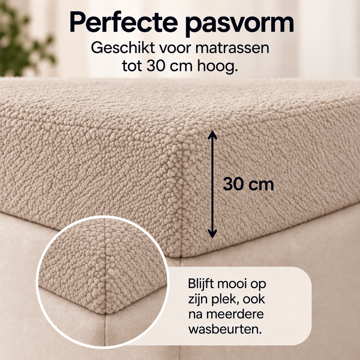 Hoeslaken Teddy – Extra Warm & Superzacht – Taupe – Sleeptime - Dromen & Wonen