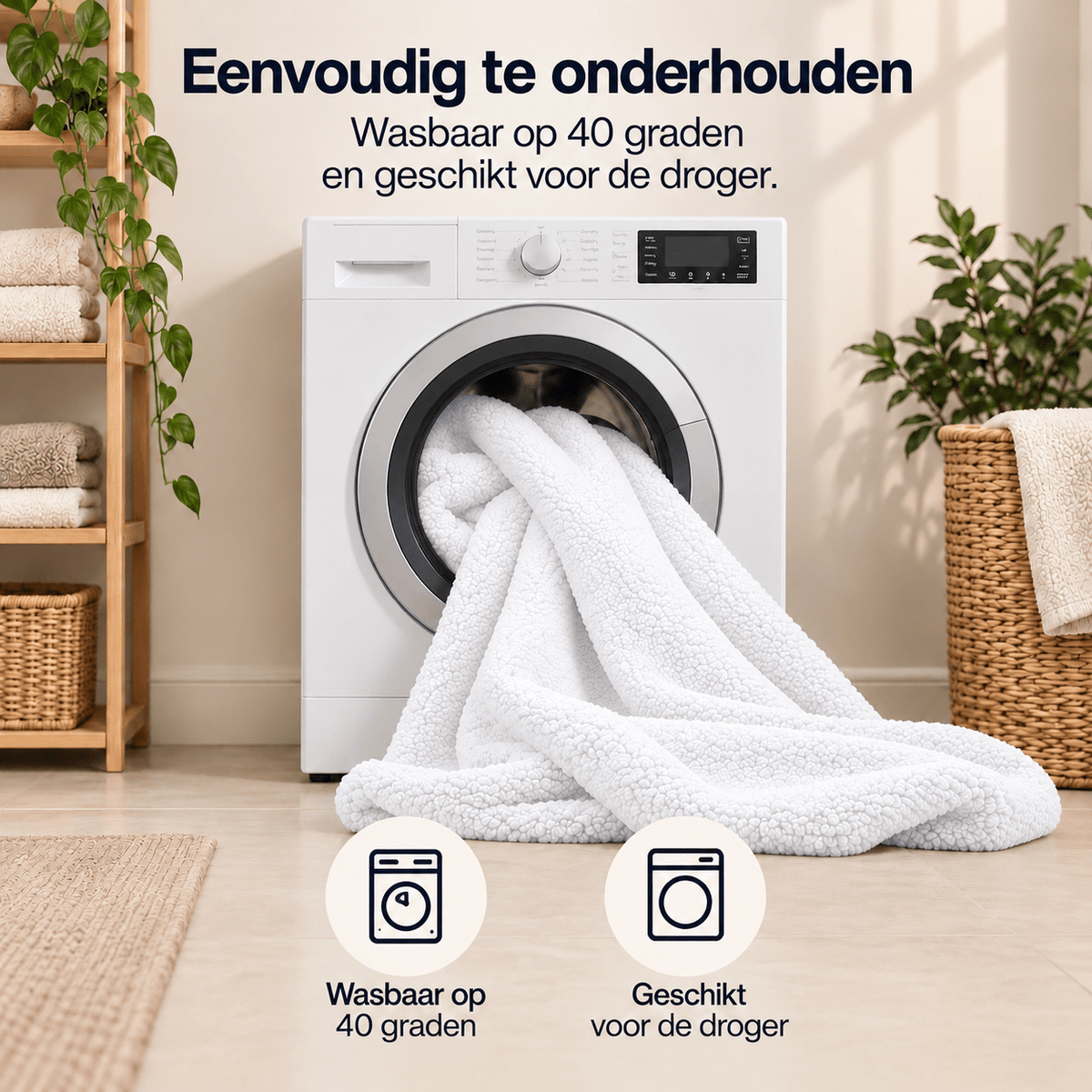 Hoeslaken Teddy – Extra Warm & Superzacht – Wit – Sleeptime - Dromen & Wonen