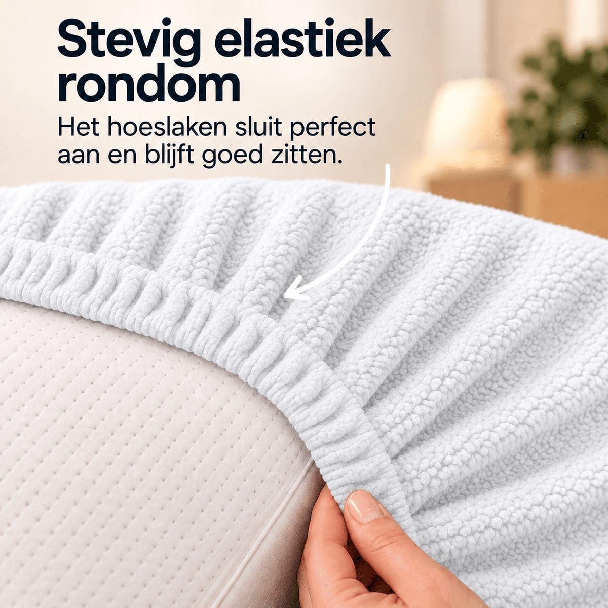 Hoeslaken Teddy – Extra Warm & Superzacht – Wit – Sleeptime - Dromen & Wonen