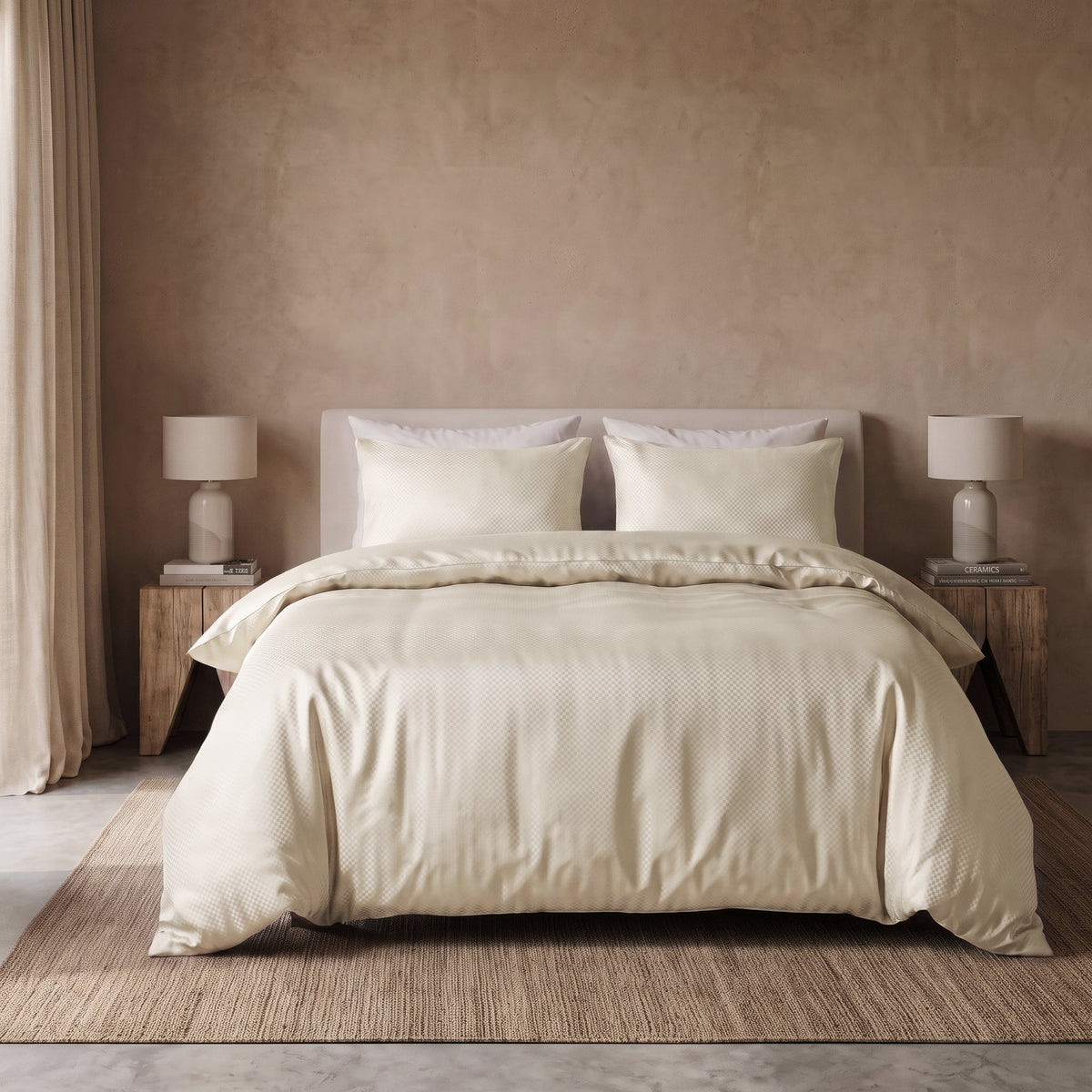 Hotel Dekbedovertrek – Luxe Satijnlook Micropercal – Creme – Sleeptime - Dromen & Wonen
