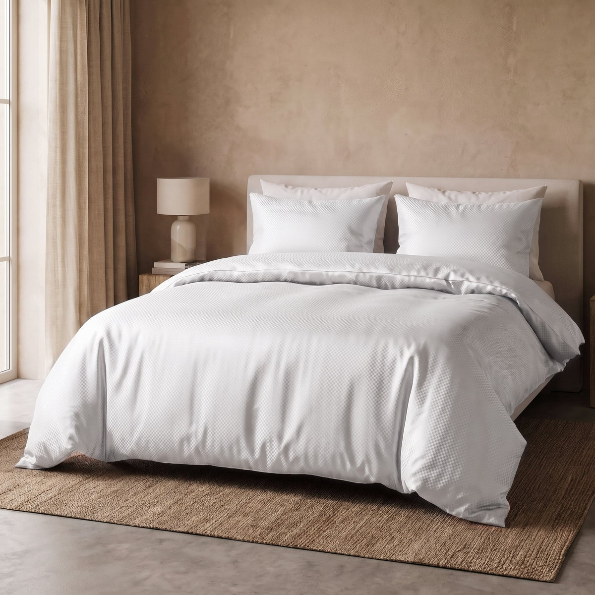 Hotel Dekbedovertrek – Luxe Satijnlook Micropercal – Wit – Sleeptime - Dromen & Wonen