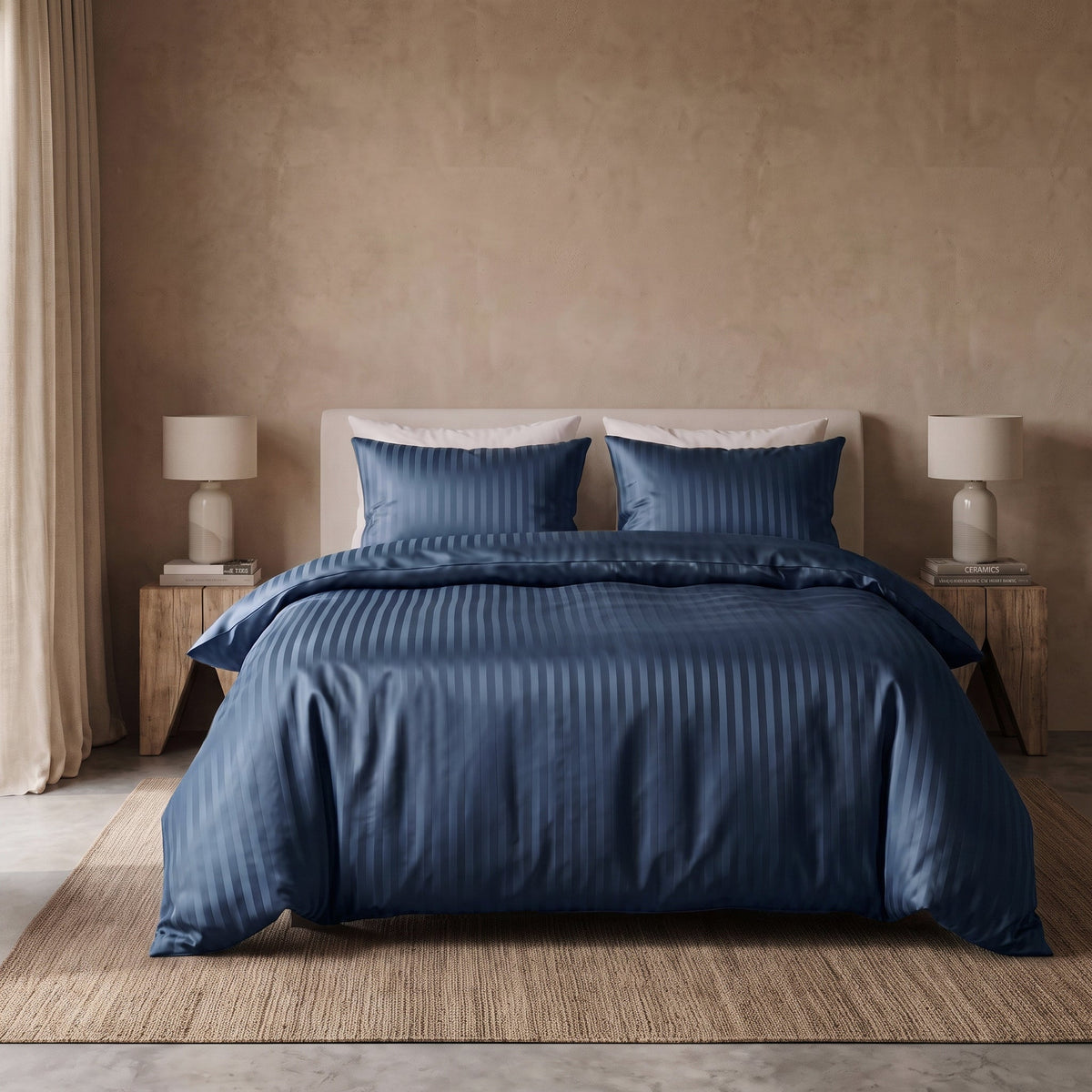 Hotel Dekbedovertrek – Luxe Strepen – Blauw – Sleeptime - Dromen & Wonen