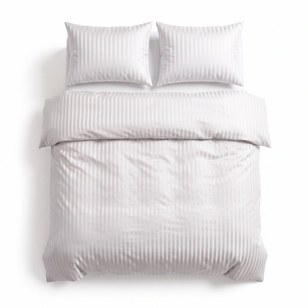 Hotel Dekbedovertrek – Luxe Strepen – Wit – Sleeptime - Dromen & Wonen