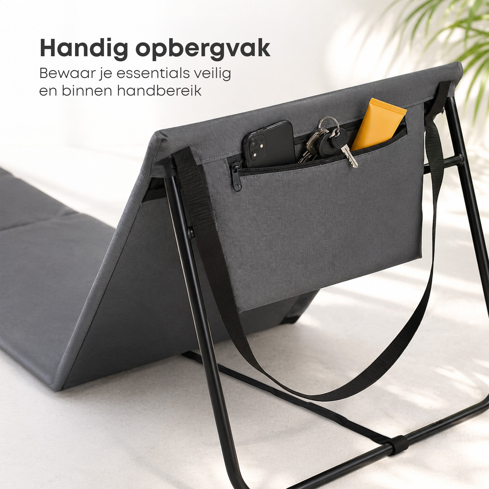 Intimo Strandmat - Set van 2 - Verstelbare Rugleuning - Grijs - Dromen & Wonen