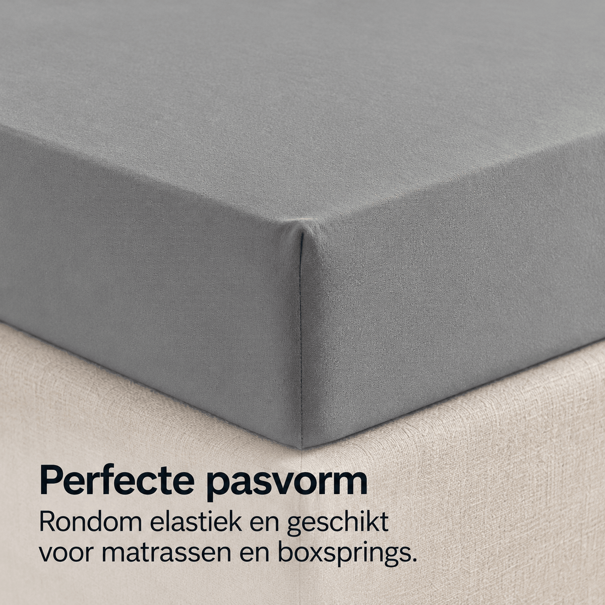 Jersey Hoeslaken – 100% Gebreid Katoen 135 GSM – Grijs – Dreamhouse - Dromen & Wonen