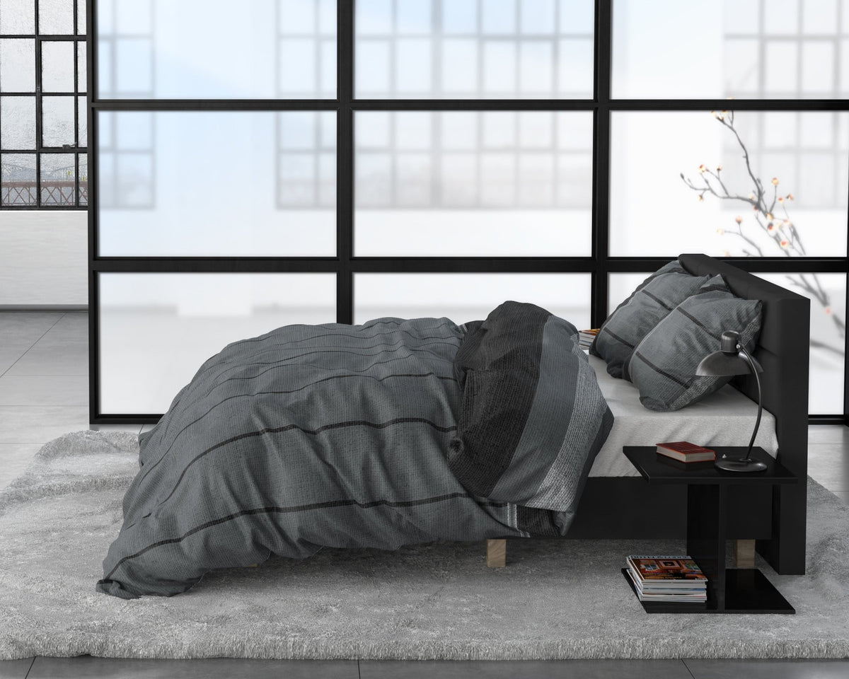 Katoen Flanel Dekbedovertrek Antraciet – Kees – Warm & Zacht met Kussenslopen – Sleeptime - Dromen & Wonen