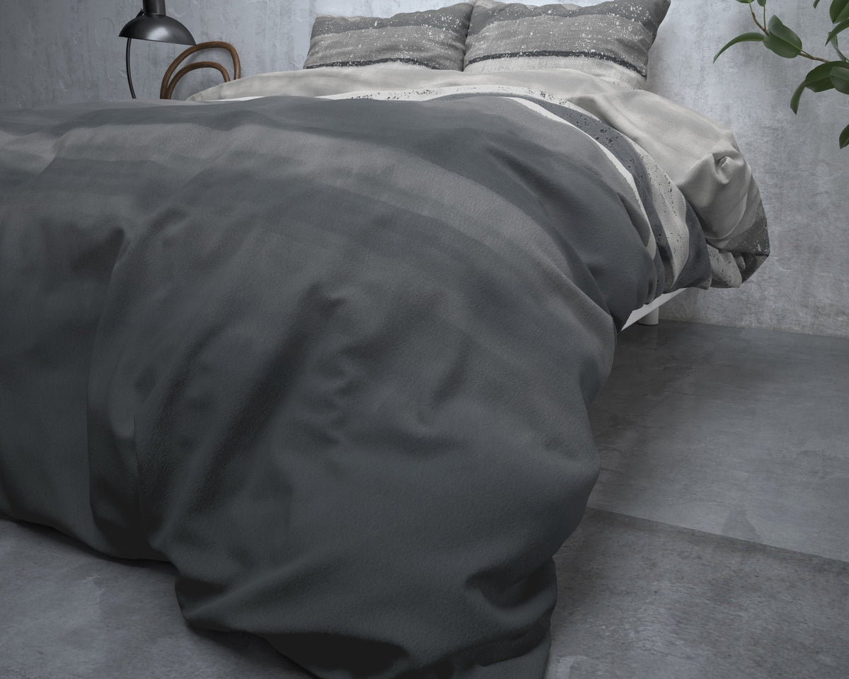 Katoen Flanel Dekbedovertrek Grijs – Marcus – Warm & Zacht met Kussenslopen – Sleeptime - Dromen & Wonen