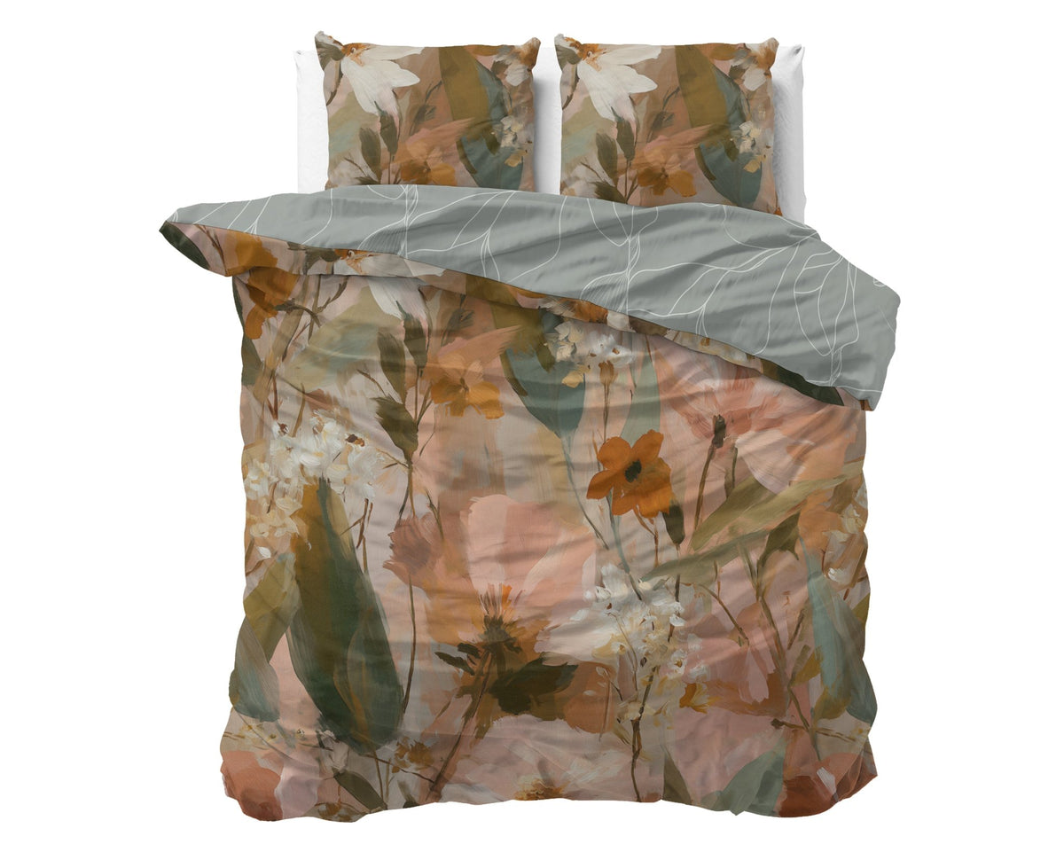 Katoen Flanel Dekbedovertrek Mint – Floralism – Warm & Zacht met Kussenslopen – Dreamhouse - Dromen & Wonen