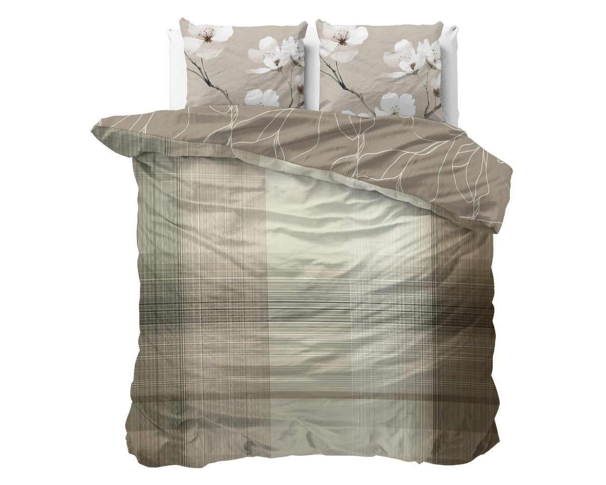 Katoen Flanel Dekbedovertrek Taupe – Highlands – Warm & Zacht met Kussenslopen – Dreamhouse - Dromen & Wonen