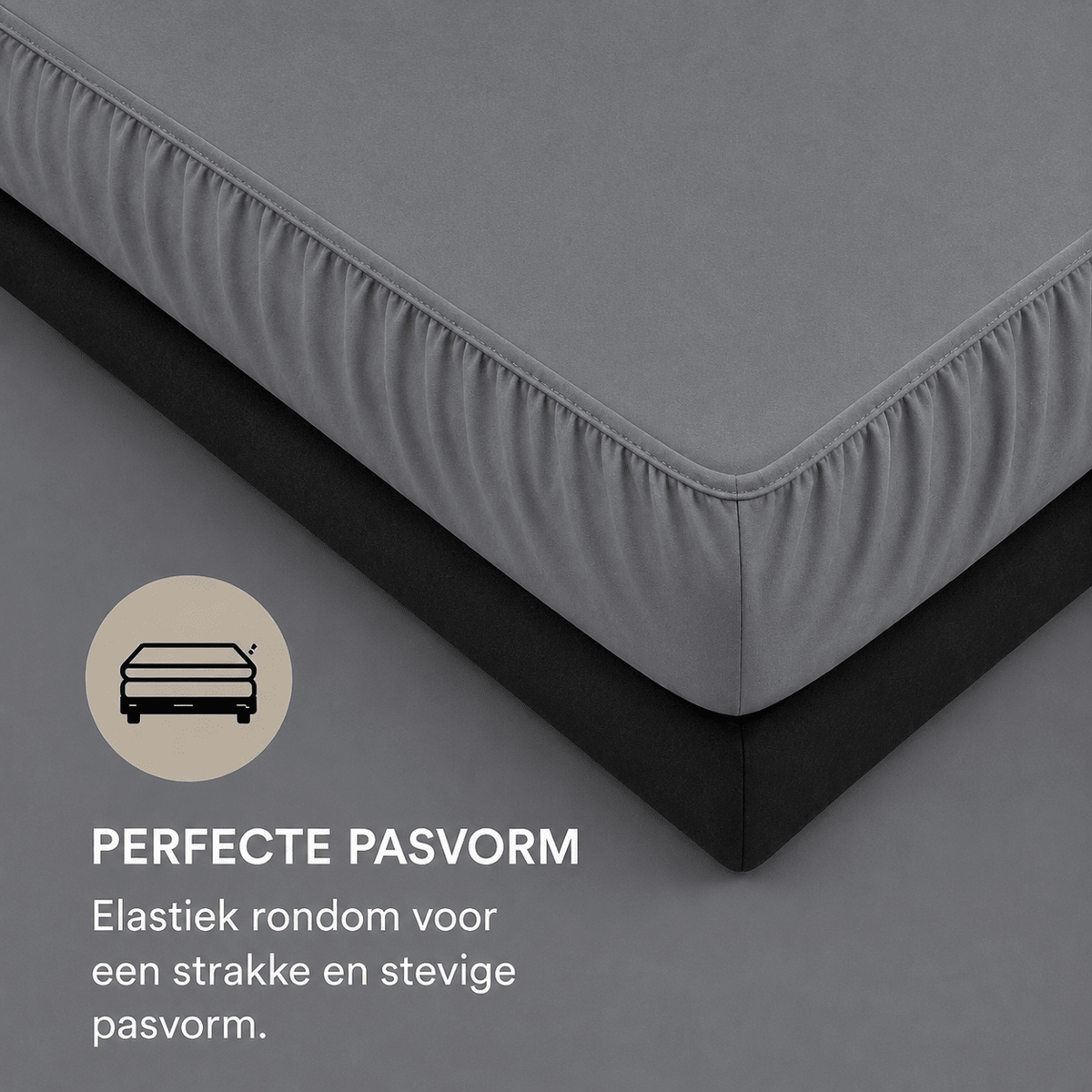 Katoenen Topper Hoeslaken Grijs - Dromen & Wonen