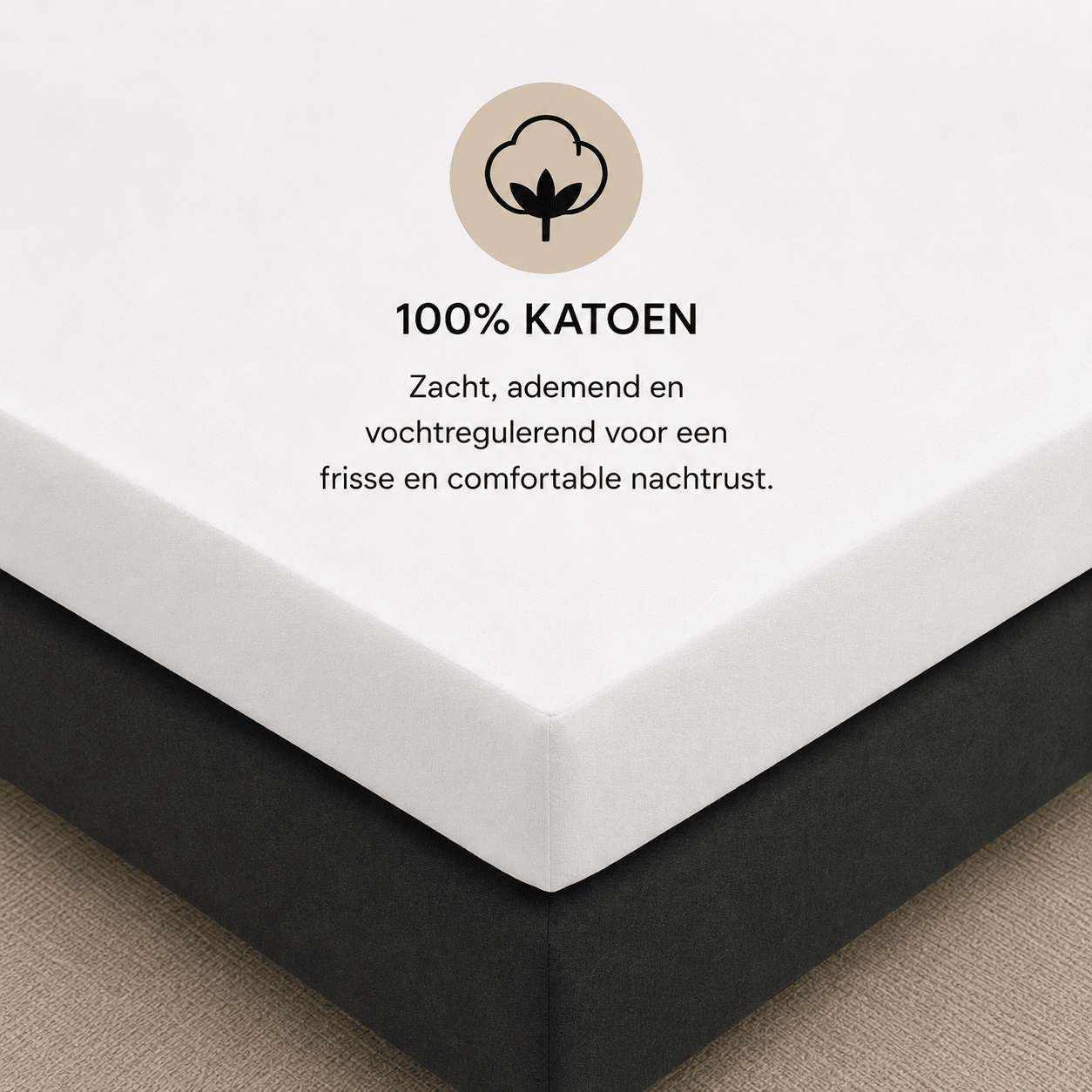 Katoenen Topper Hoeslaken Wit - Dromen & Wonen
