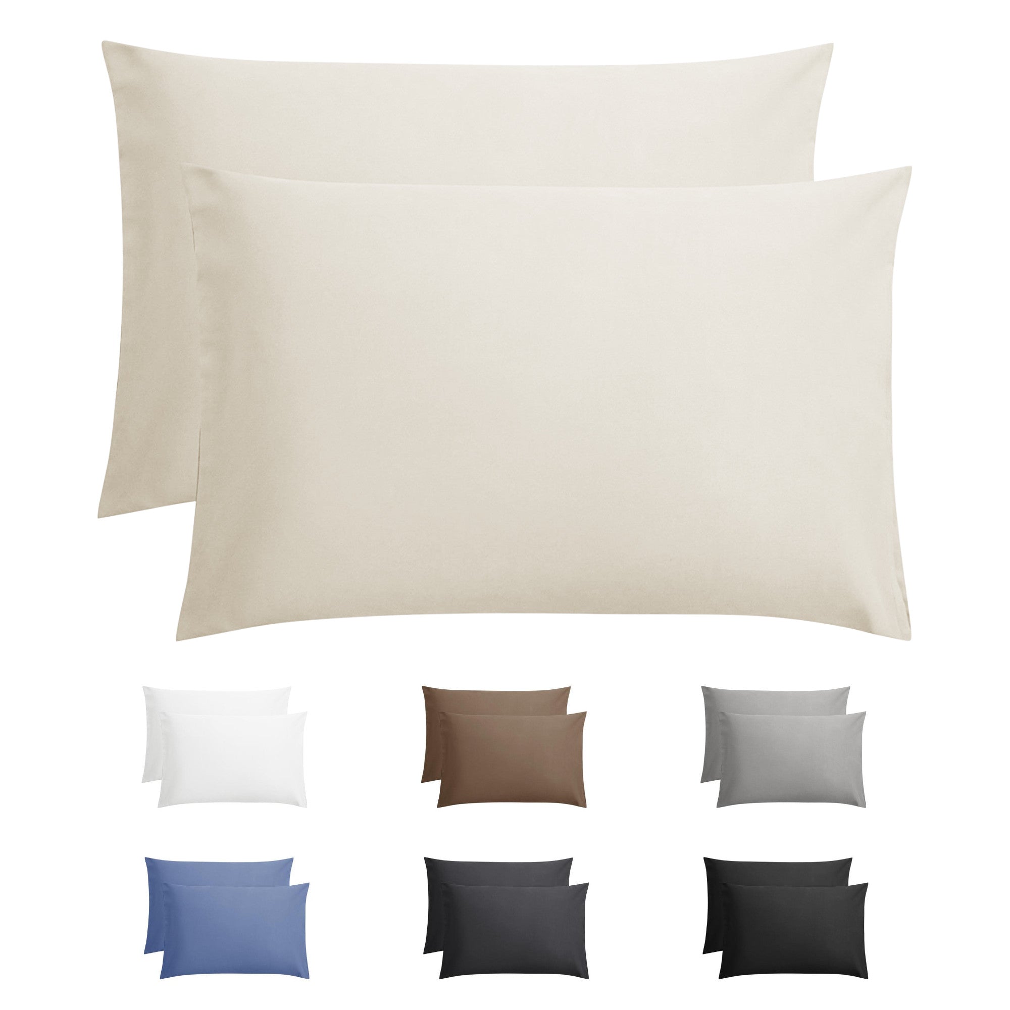 Kussensloop - 2 Stuks - 100% Katoen - Creme - 60x70 - Dromen & Wonen