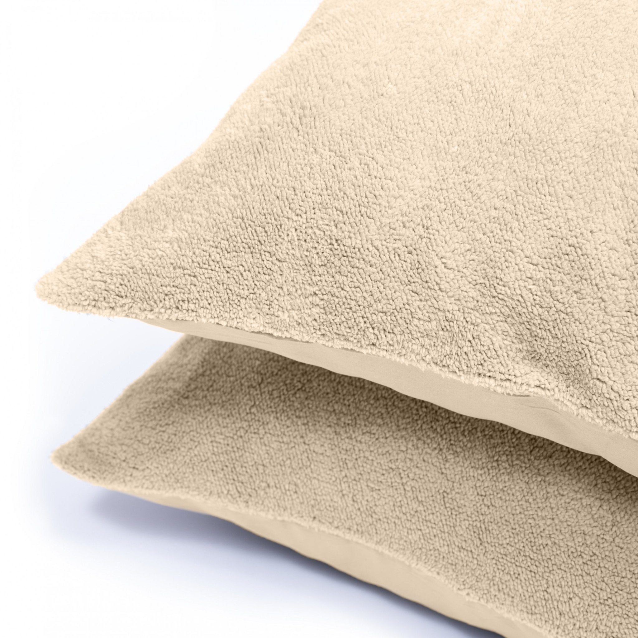 Kussensloop - 2 Stuks - Teddyfleece - Taupe - 60x70 - Dromen & Wonen