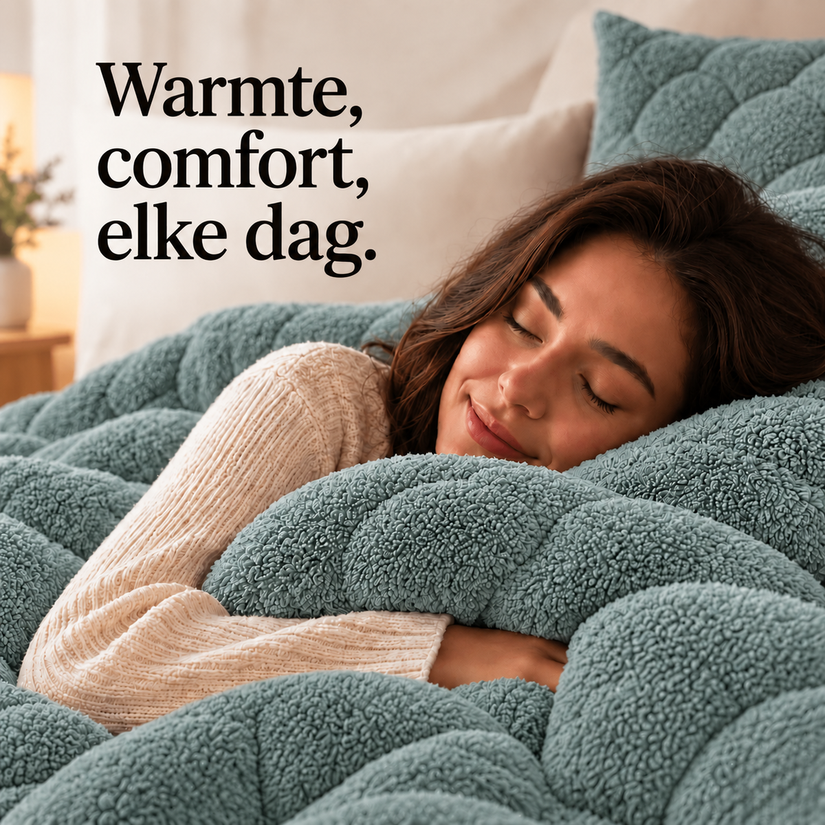 Dekbed en Overtrek in 1 – Zacht Teddy Dekbed – Groen – Sleeptime
