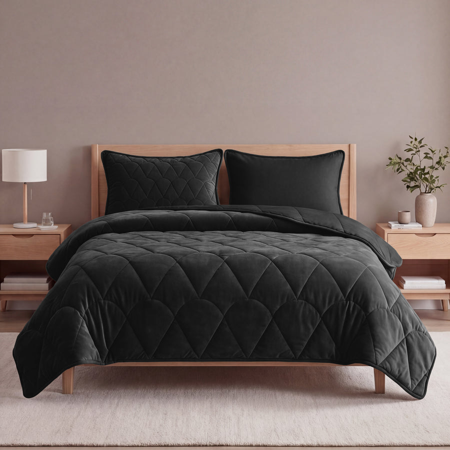 Sleeptime Dekbed en Overtrek in 1 - Velvet - Zwart