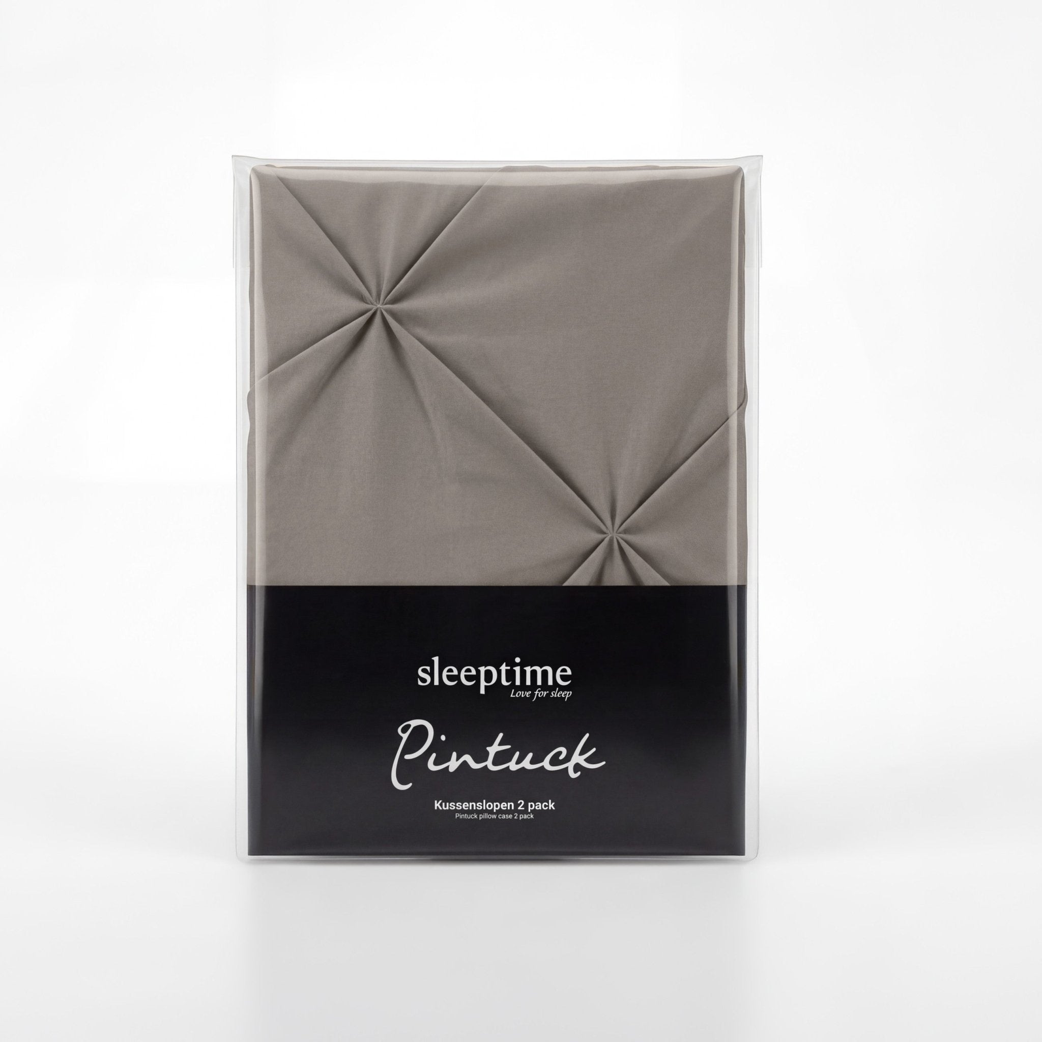 Pintuck 2-Pack Kussenslopen – Grijs – Sleeptime - Dromen & Wonen