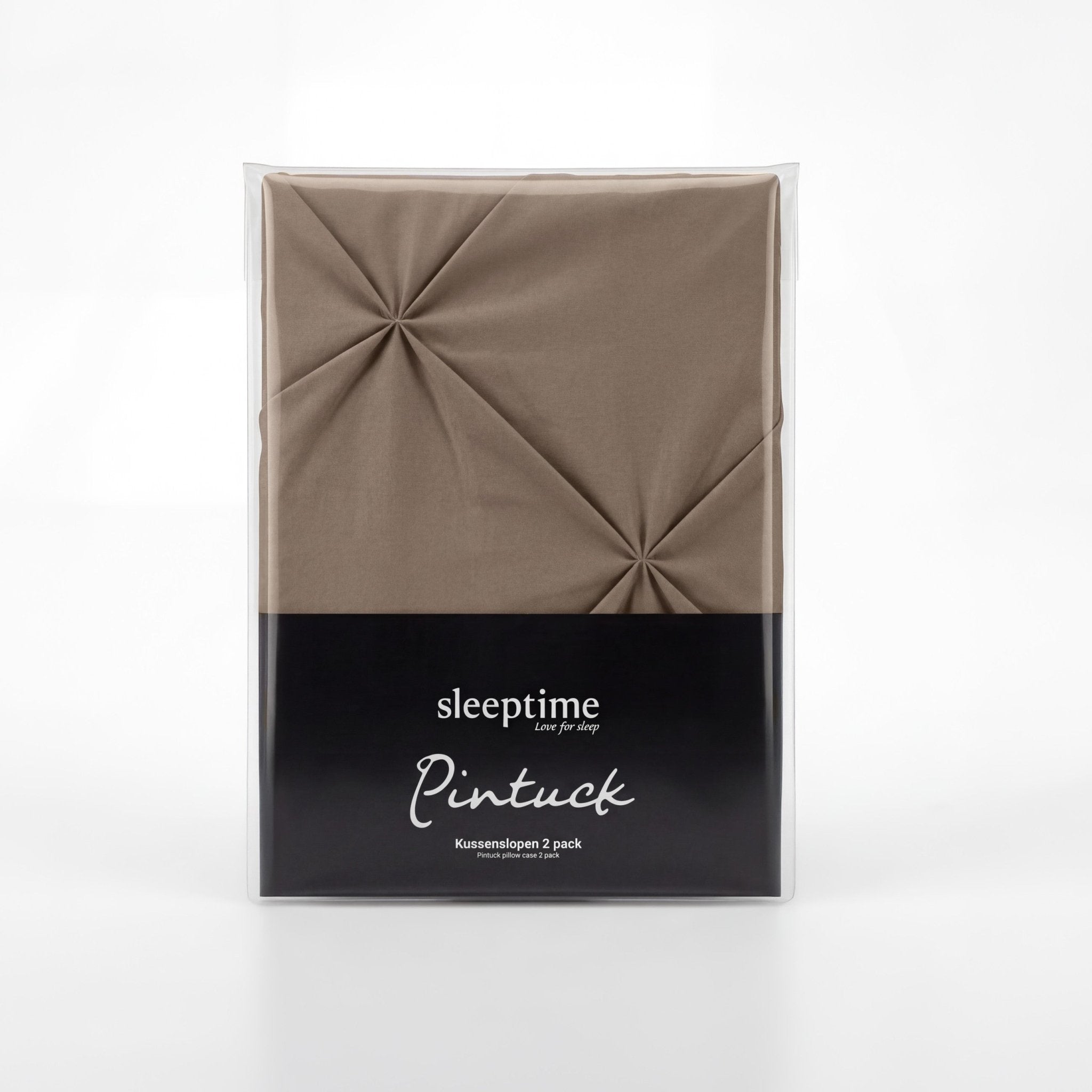 Pintuck 2-Pack Kussenslopen – Taupe – Sleeptime - Dromen & Wonen