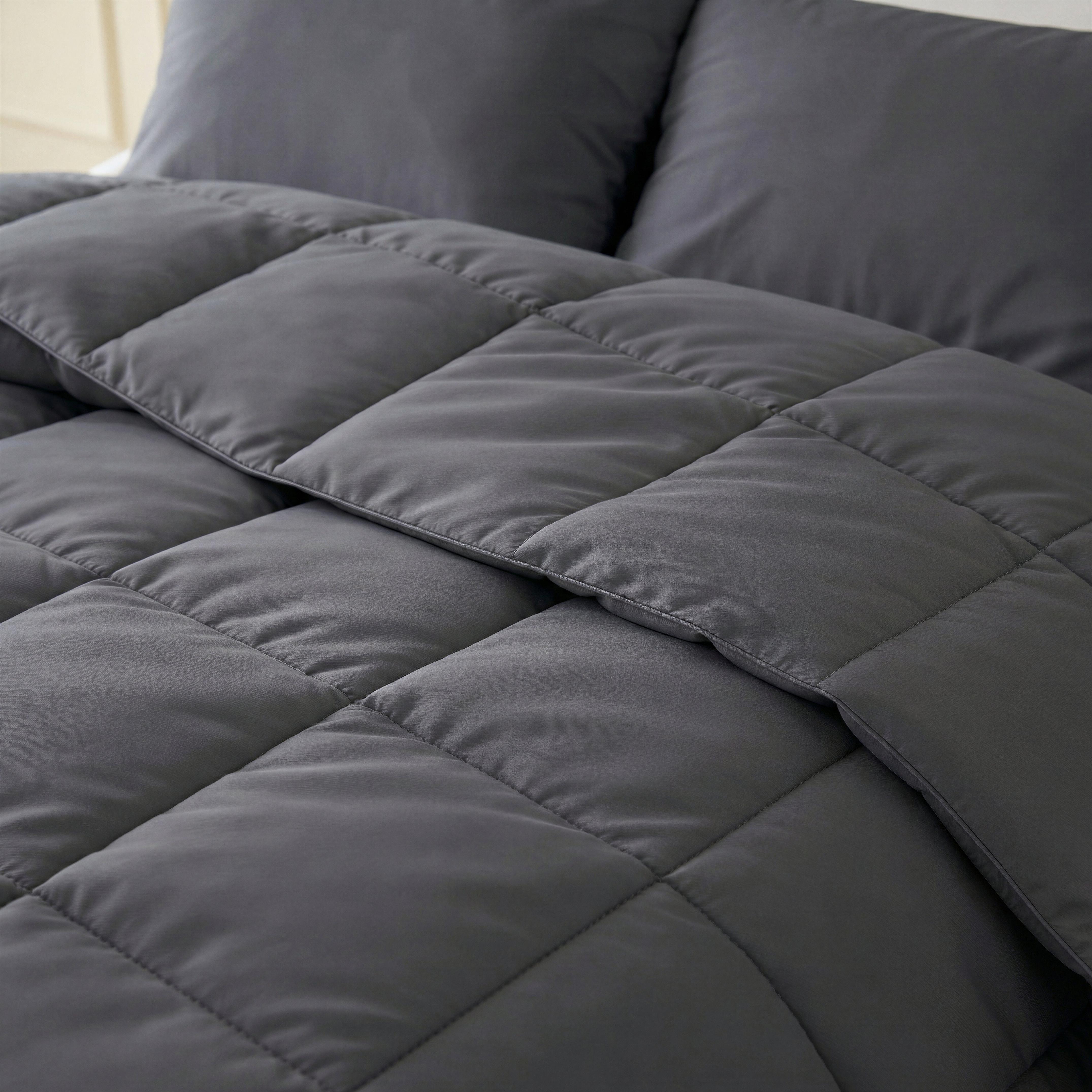 Primaviera Deluxe Dekbed en Overtrek in 1 – Perkal Hotel – Antraciet - Dromen & Wonen