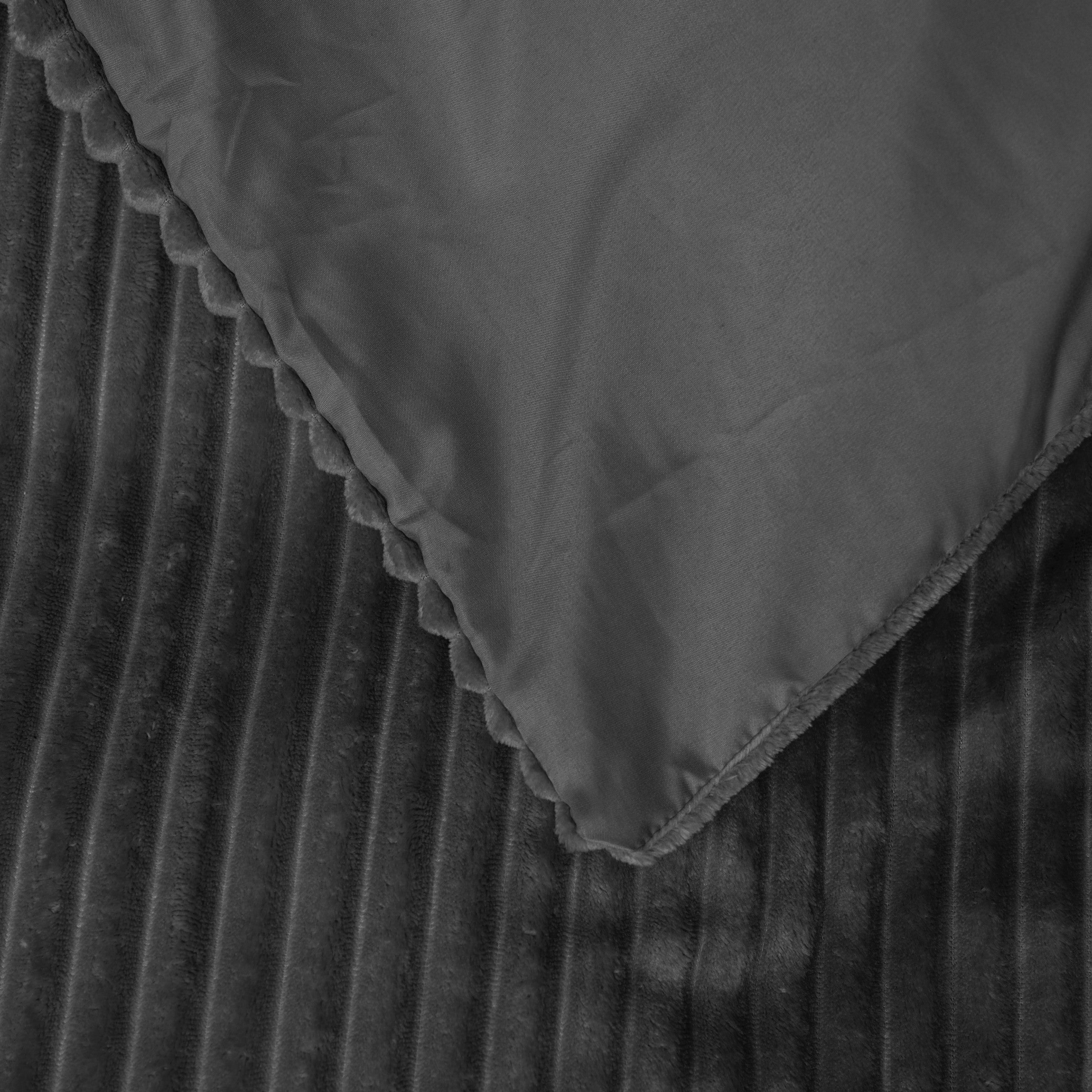 Sleeptime Rib Teddy Antraciet Dekbedovertrek